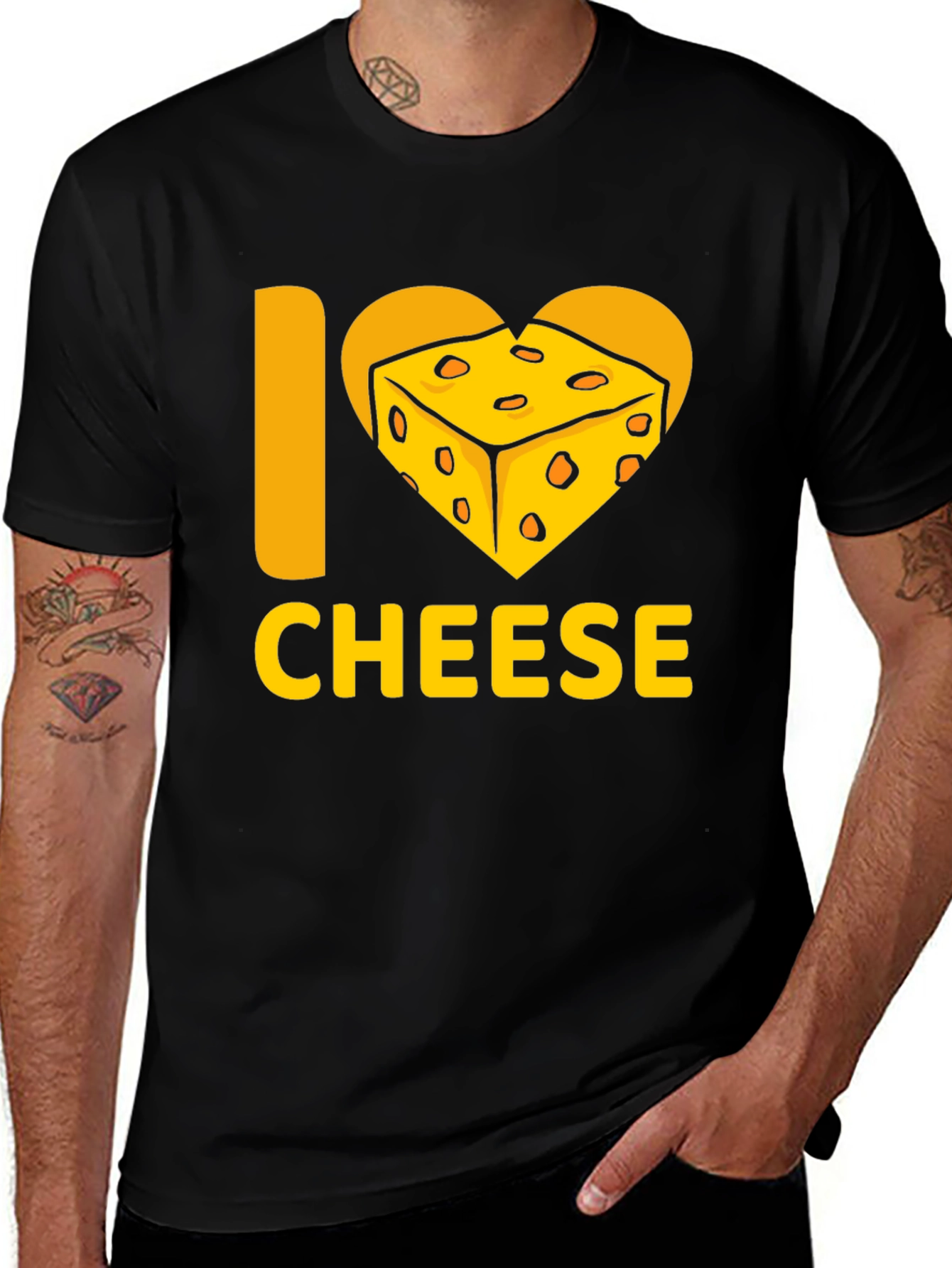 Variant 28 of I Heart Cheese Graphic T-Shirt - Fun Foodie Tee
