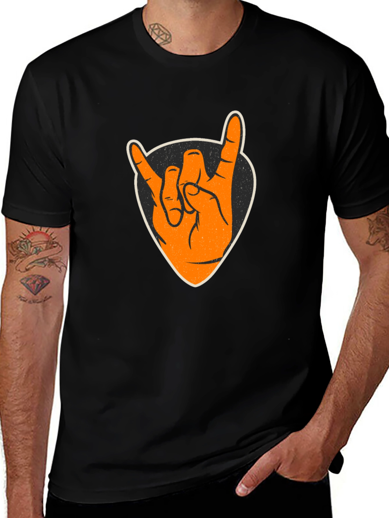 Variant 24 of Rock On Graphic Tee - Black Cotton T-Shirt
