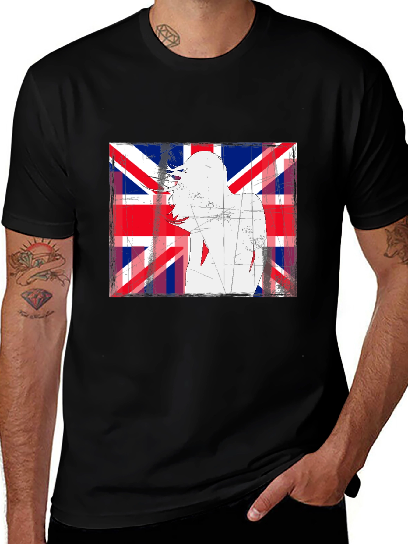 Variant 9 of Union Jack Woman Graphic Print Black T-Shirt