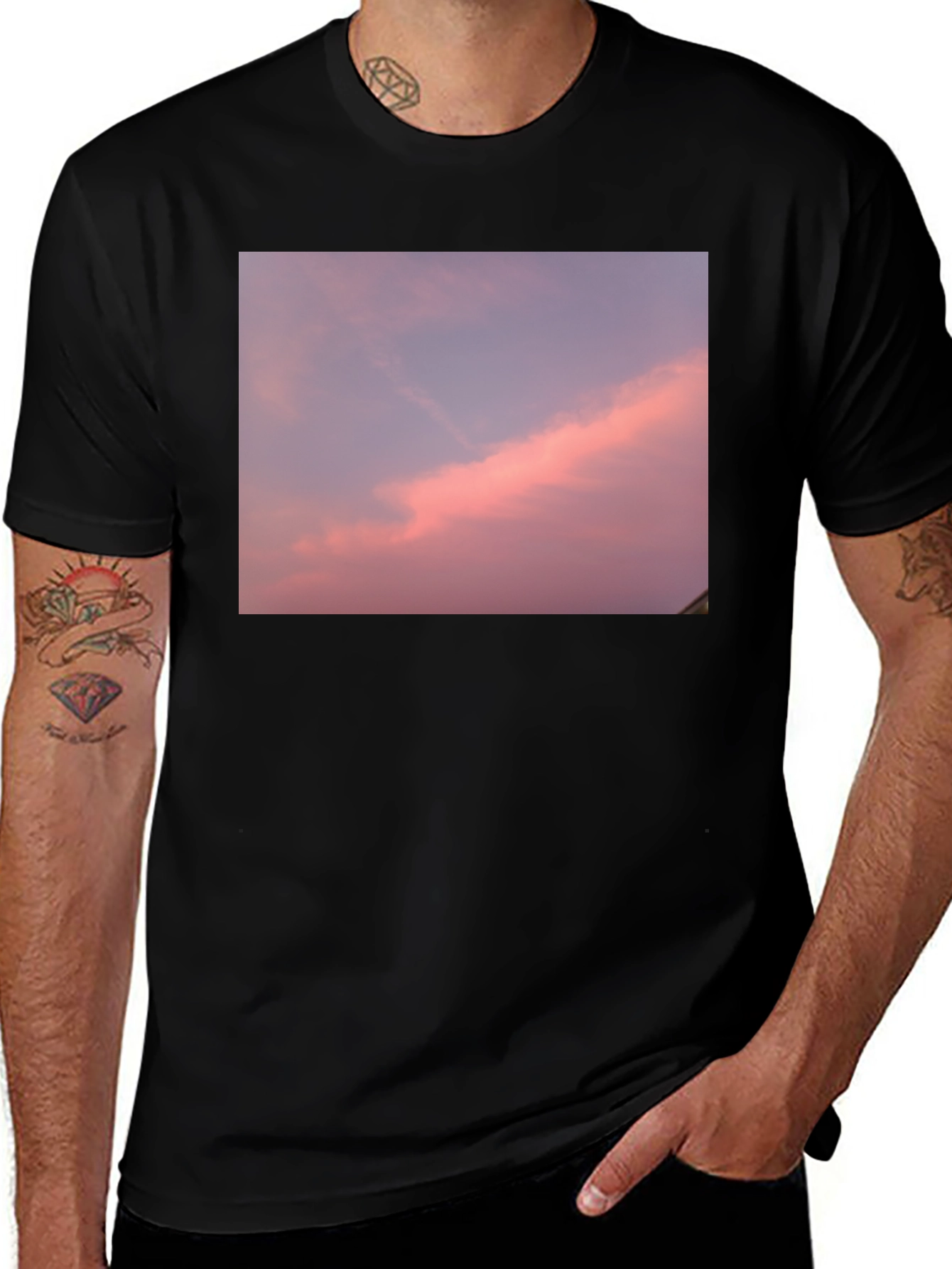 Variant 11 of Sunset Sky Graphic Tee - Black