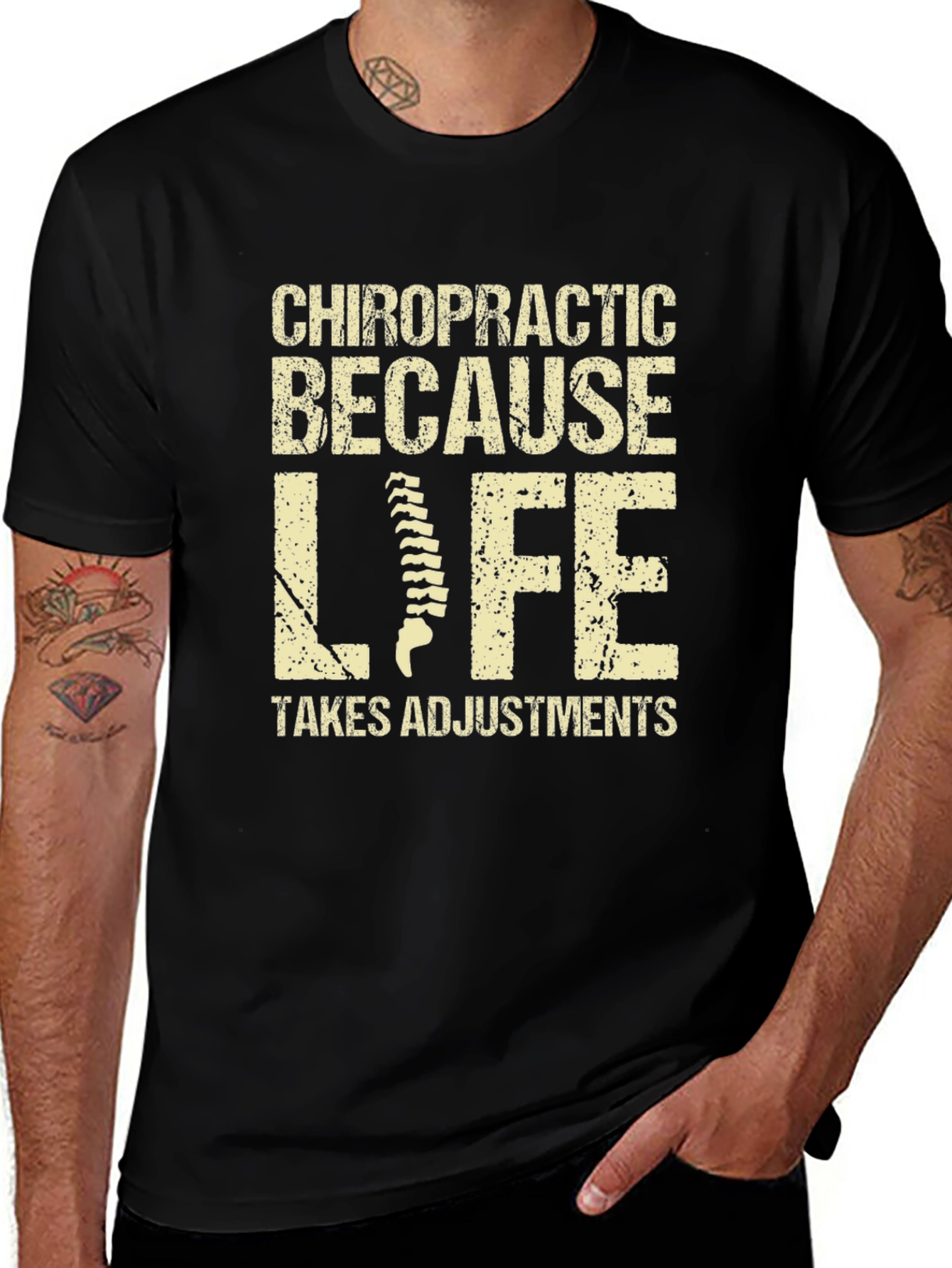 Variant 13 of Chiropractic Adjustment T-Shirt - Life Takes Adjustments