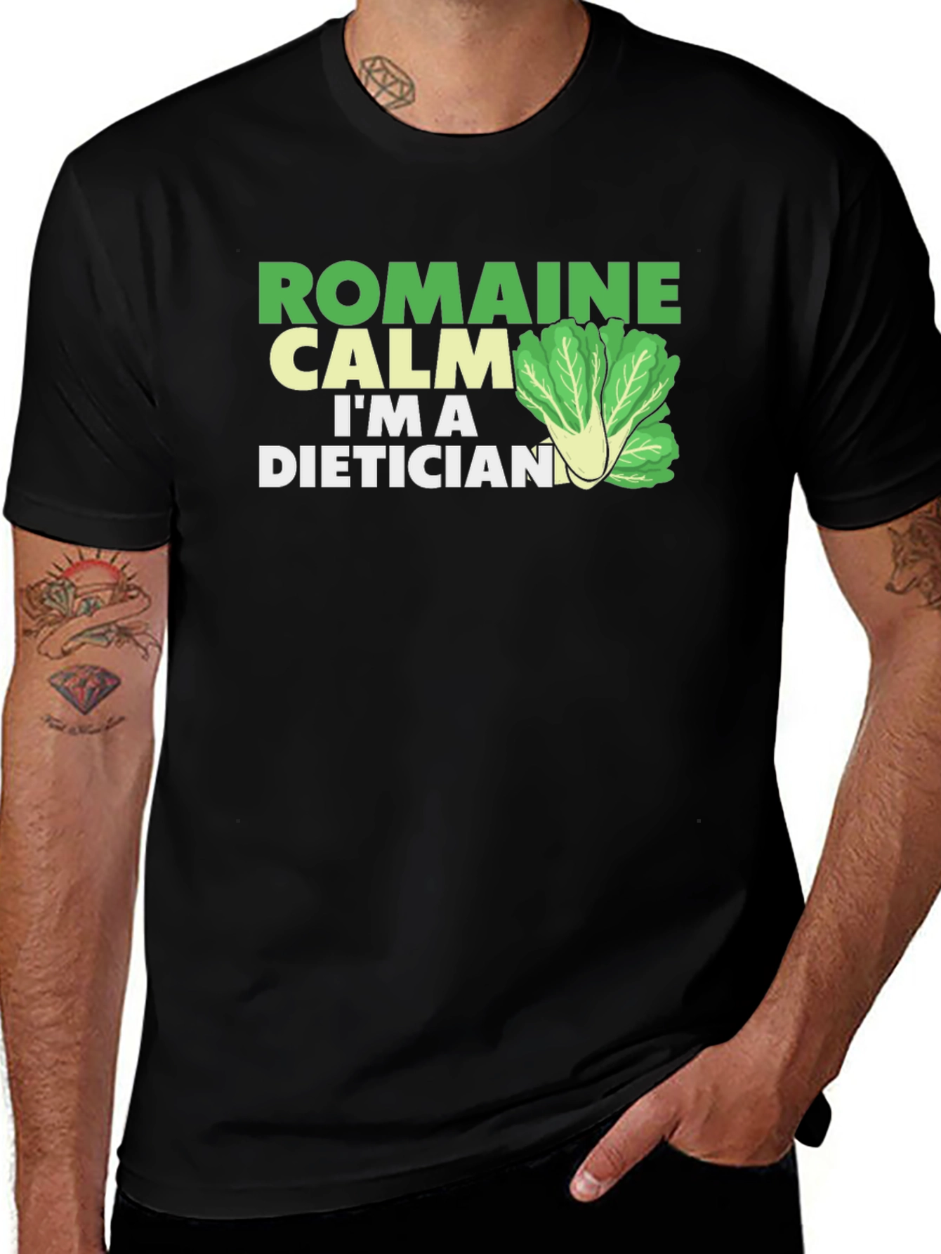 Romaine Calm Dietician T-Shirt - Funny Health Food Tee