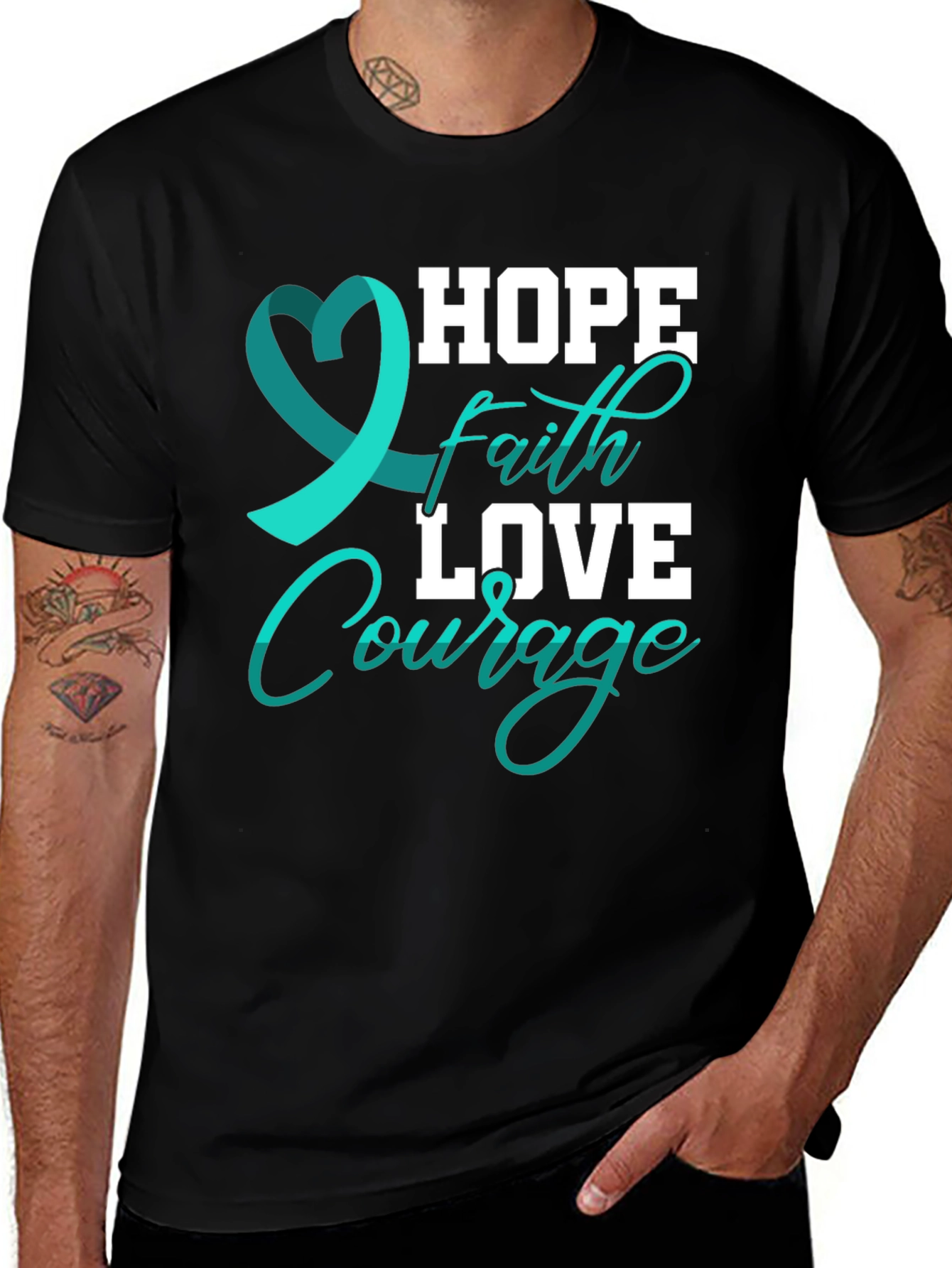 Variant 24 of Hope Faith Love Courage T-Shirt