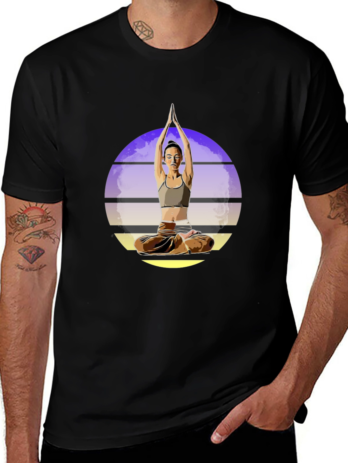 Variant 15 of Yoga Pose Graphic T-Shirt - Meditate in Style