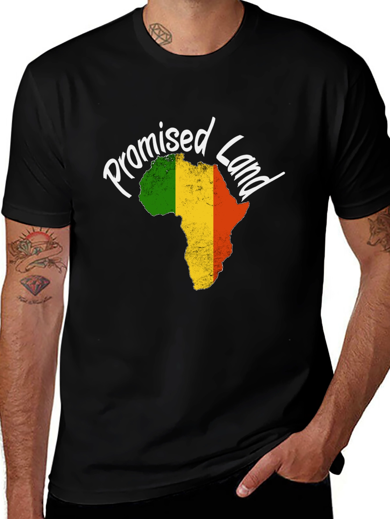 Promised Land Africa T-Shirt - Black Pride