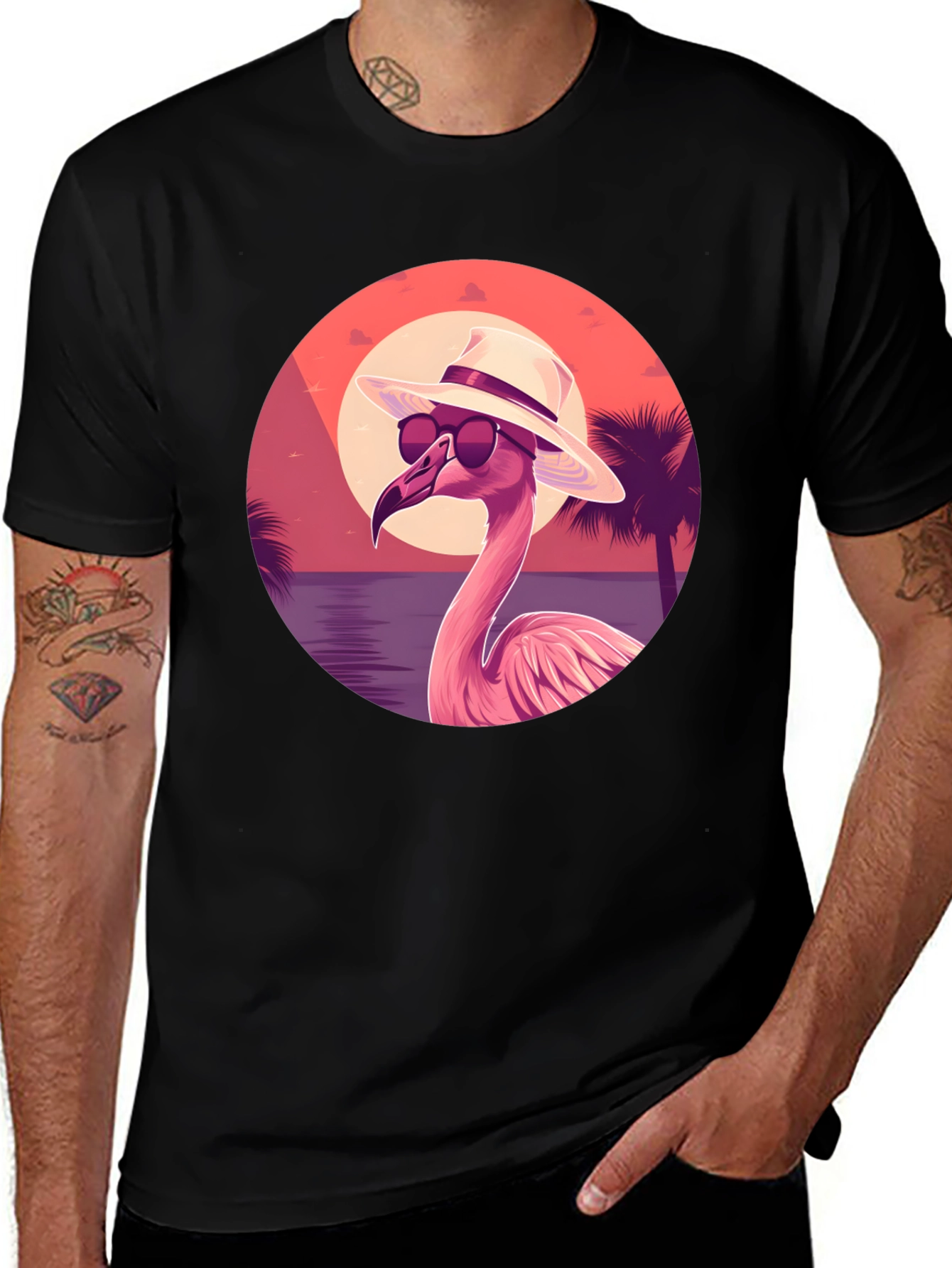 Variant 5 of Tropical Flamingo T-Shirt - Summer Vibes