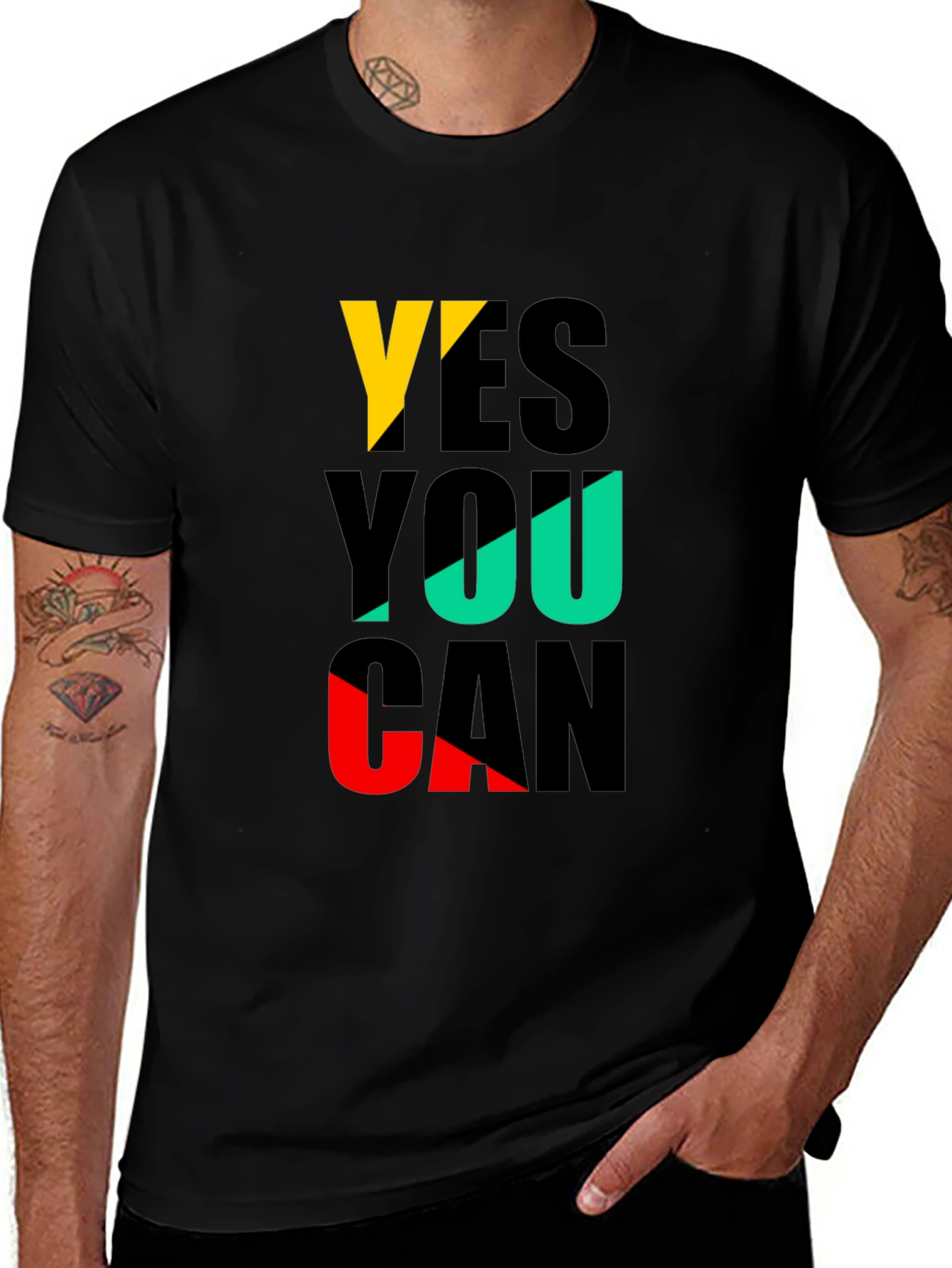Variant 5 of Yes You Can Graphic Tee - Inspirational Design