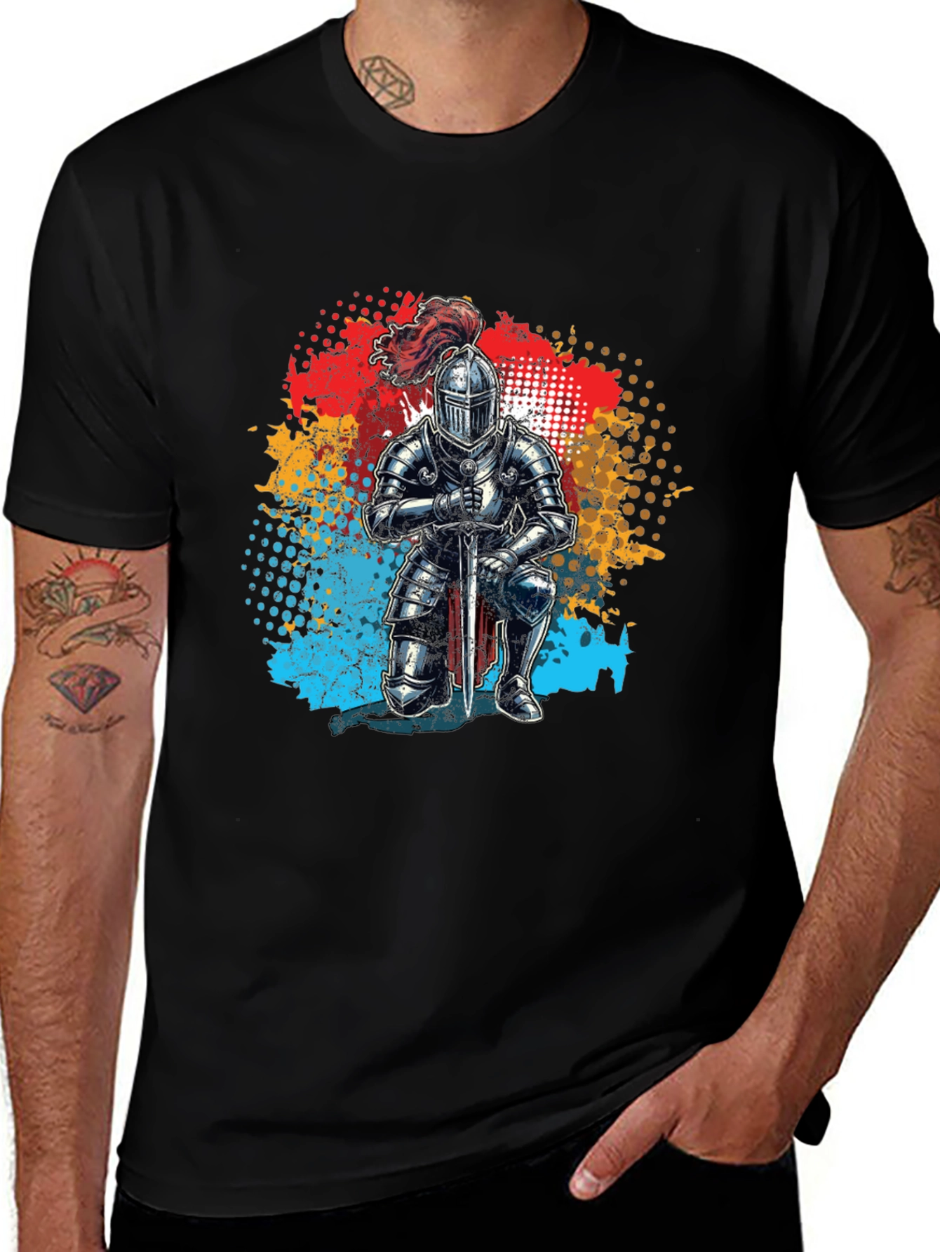 Variant 7 of Knight Graphic T-Shirt - Medieval Warrior Tee