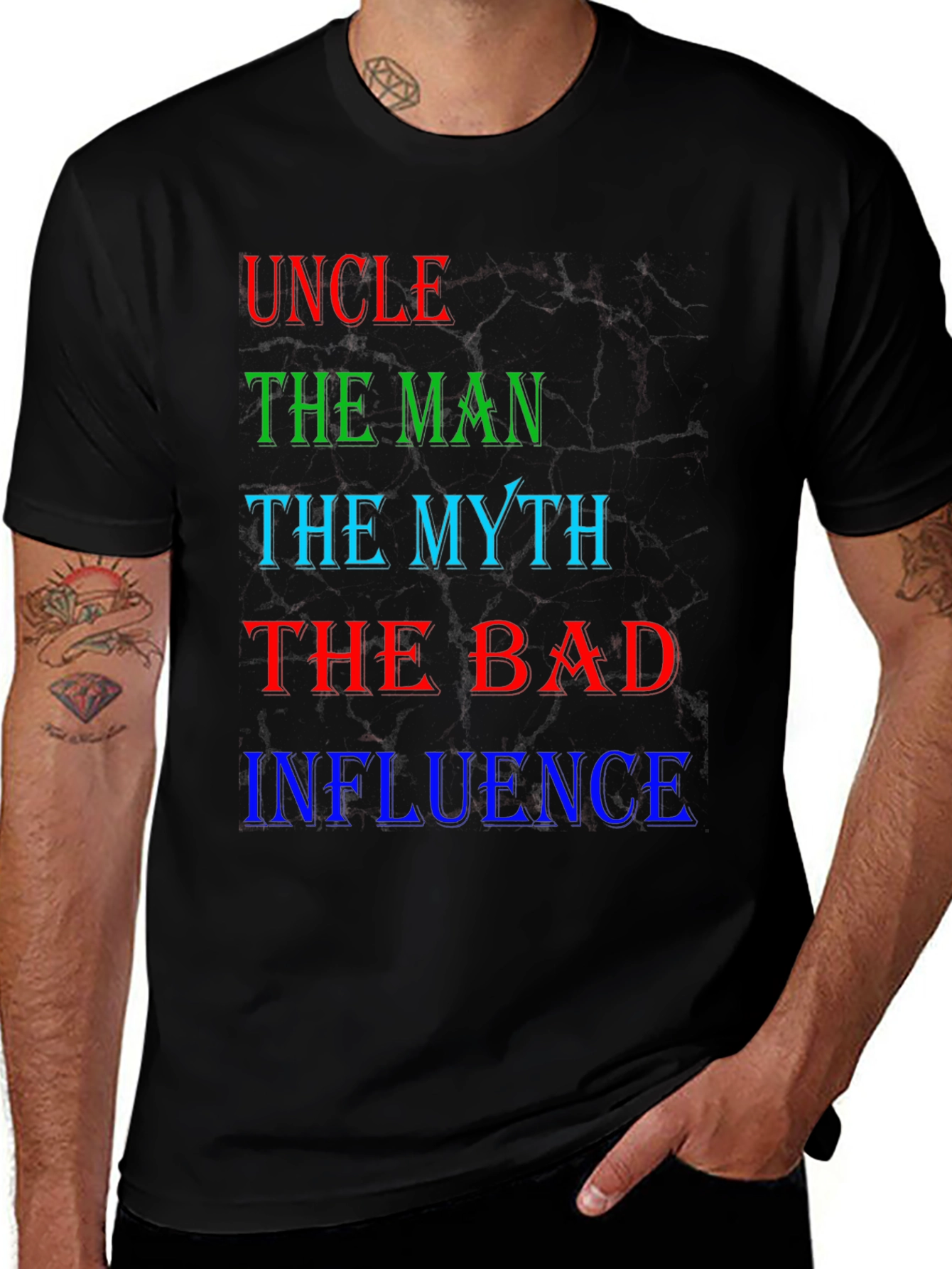 Black Uncle The Man Myth Bad Influence T-Shirt main image