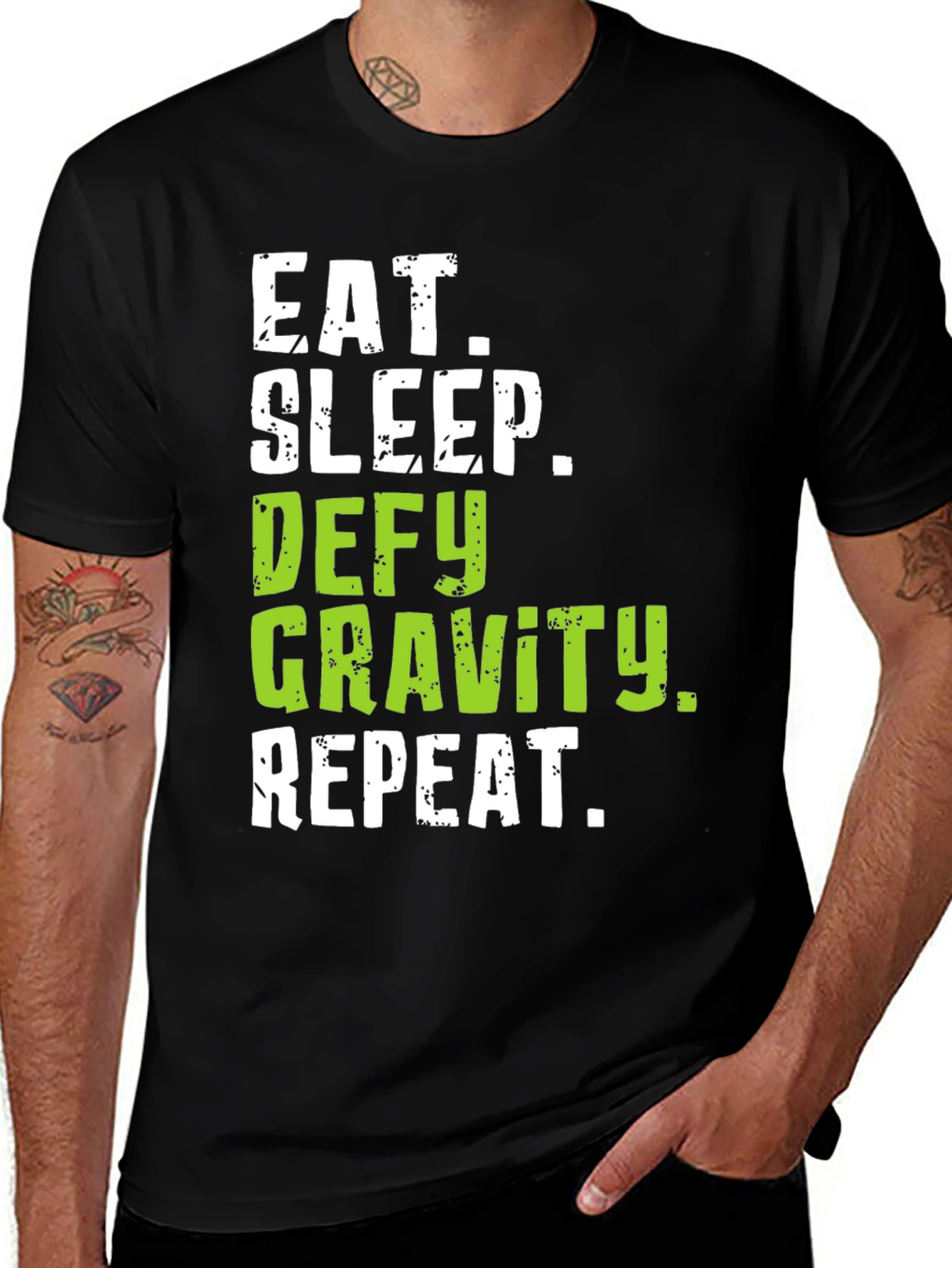 Variant 20 of Defy Gravity T-Shirt - Eat, Sleep, Repeat