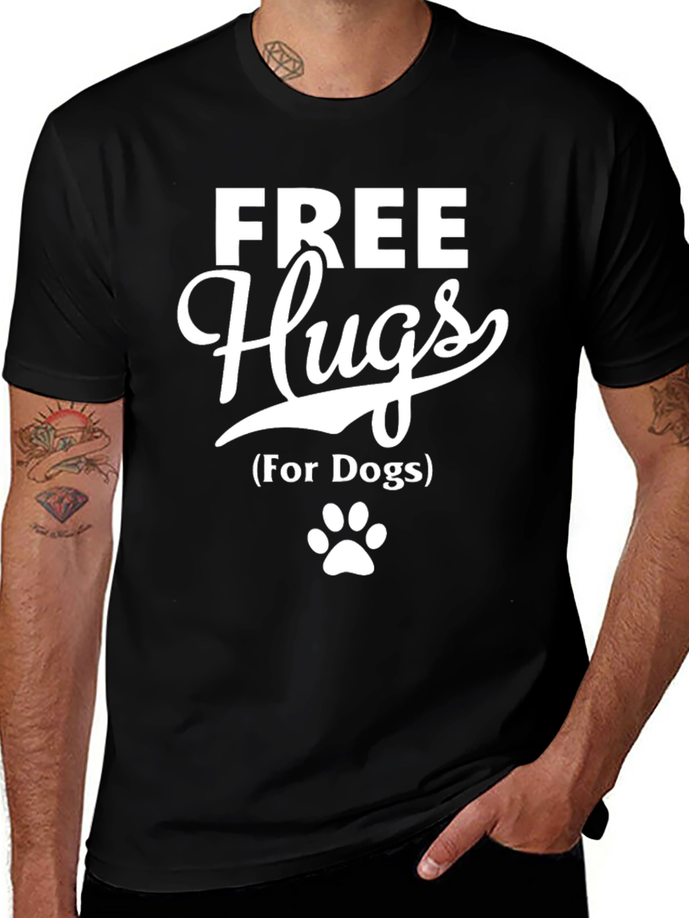 Variant 21 of Free Hugs (For Dogs) Black T-Shirt