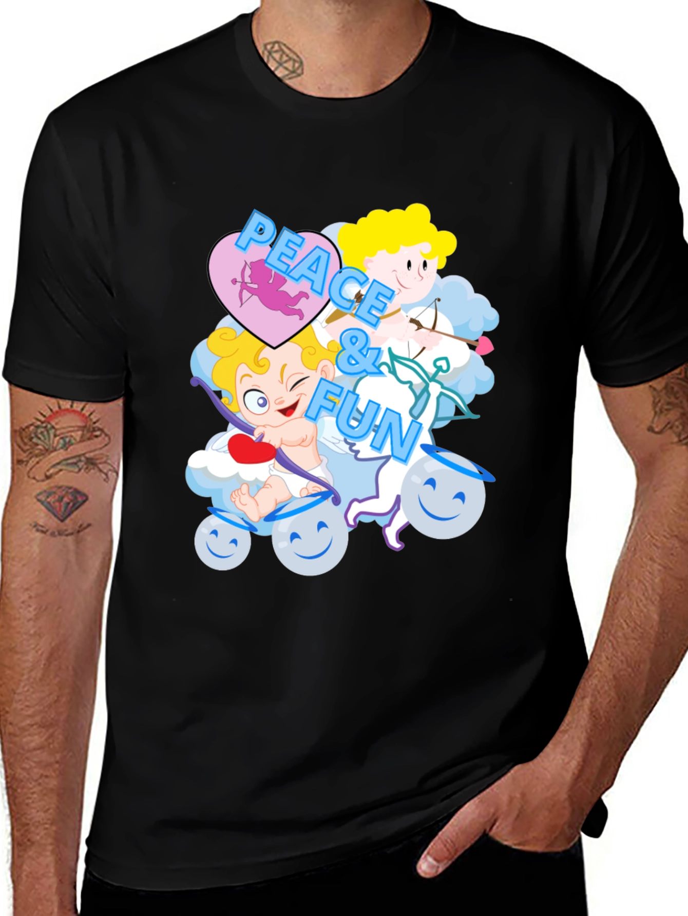 Variant 18 of Peace & Fun Cupid T-Shirt