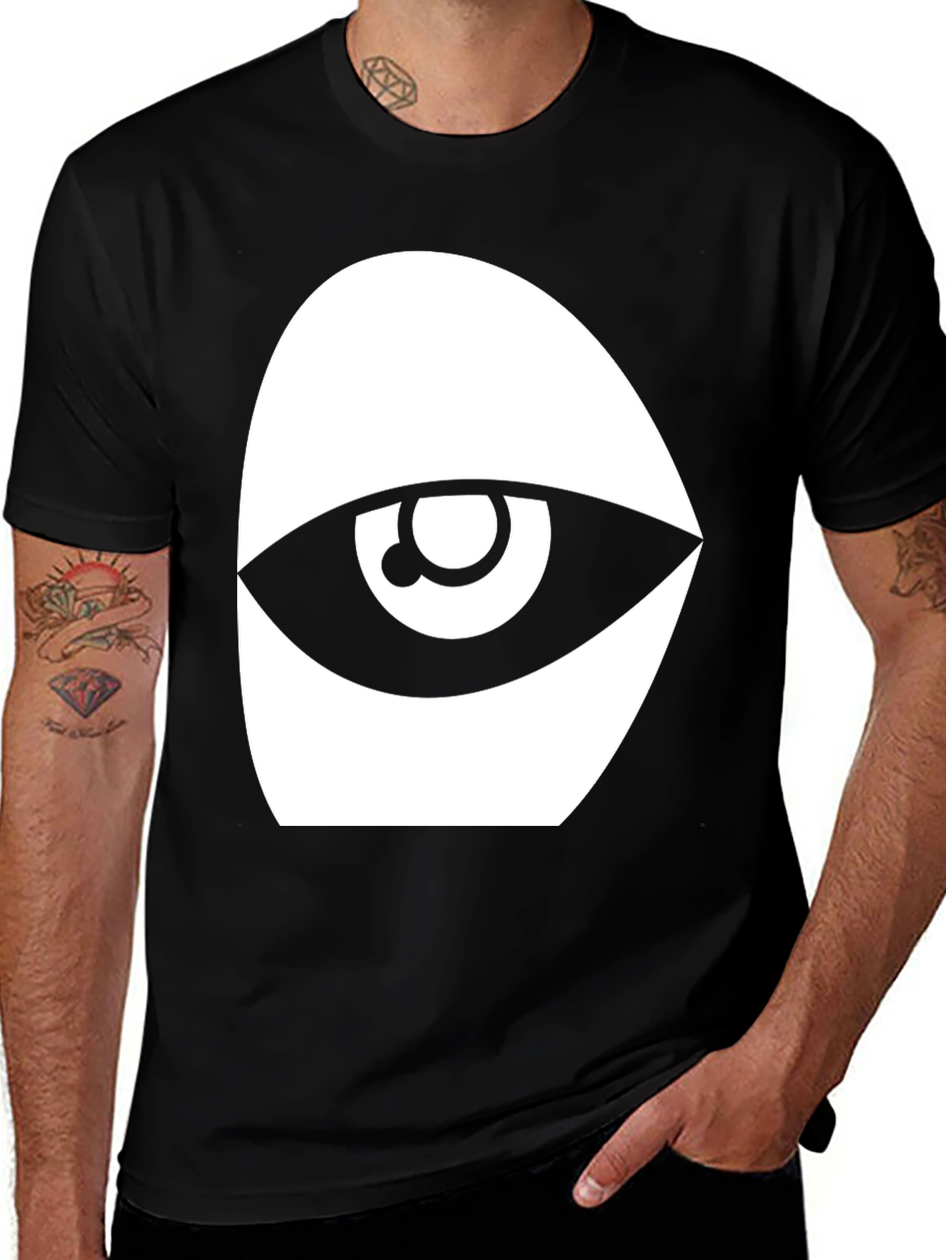 Variant 13 of Eye Graphic Tee - Stylish Black Cotton T-Shirt