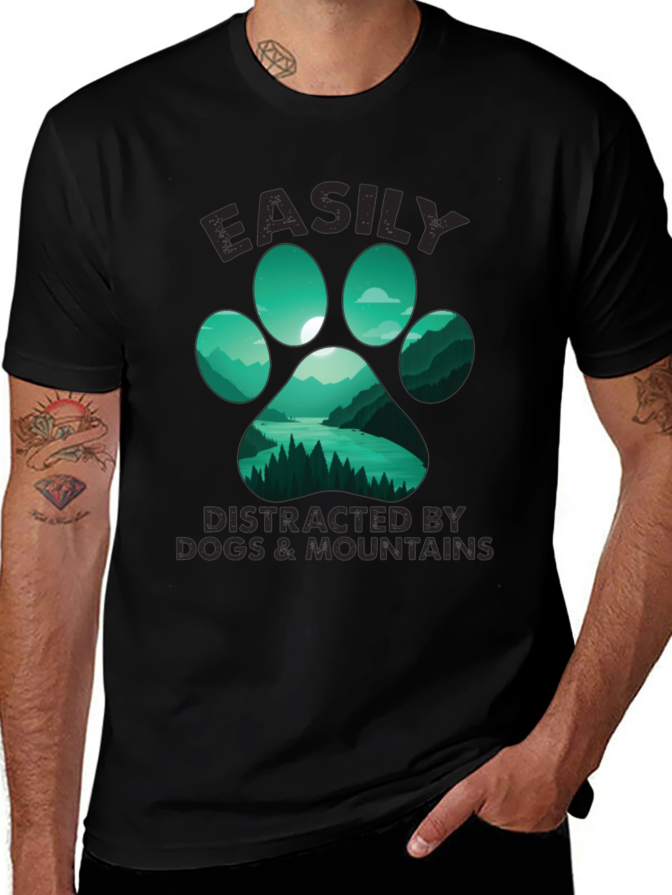 Variant 27 of Easily Distracted By Dogs & Mountains T-Shirt
