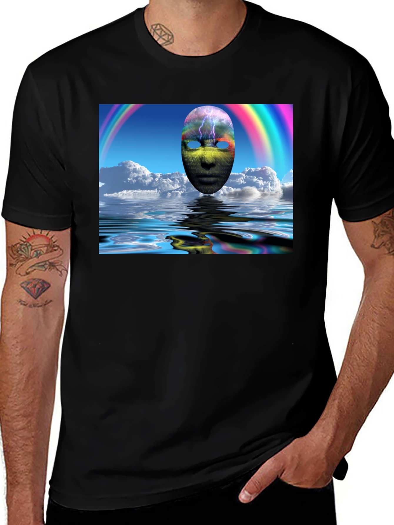 Variant 24 of Surreal Mask Rainbow T-Shirt
