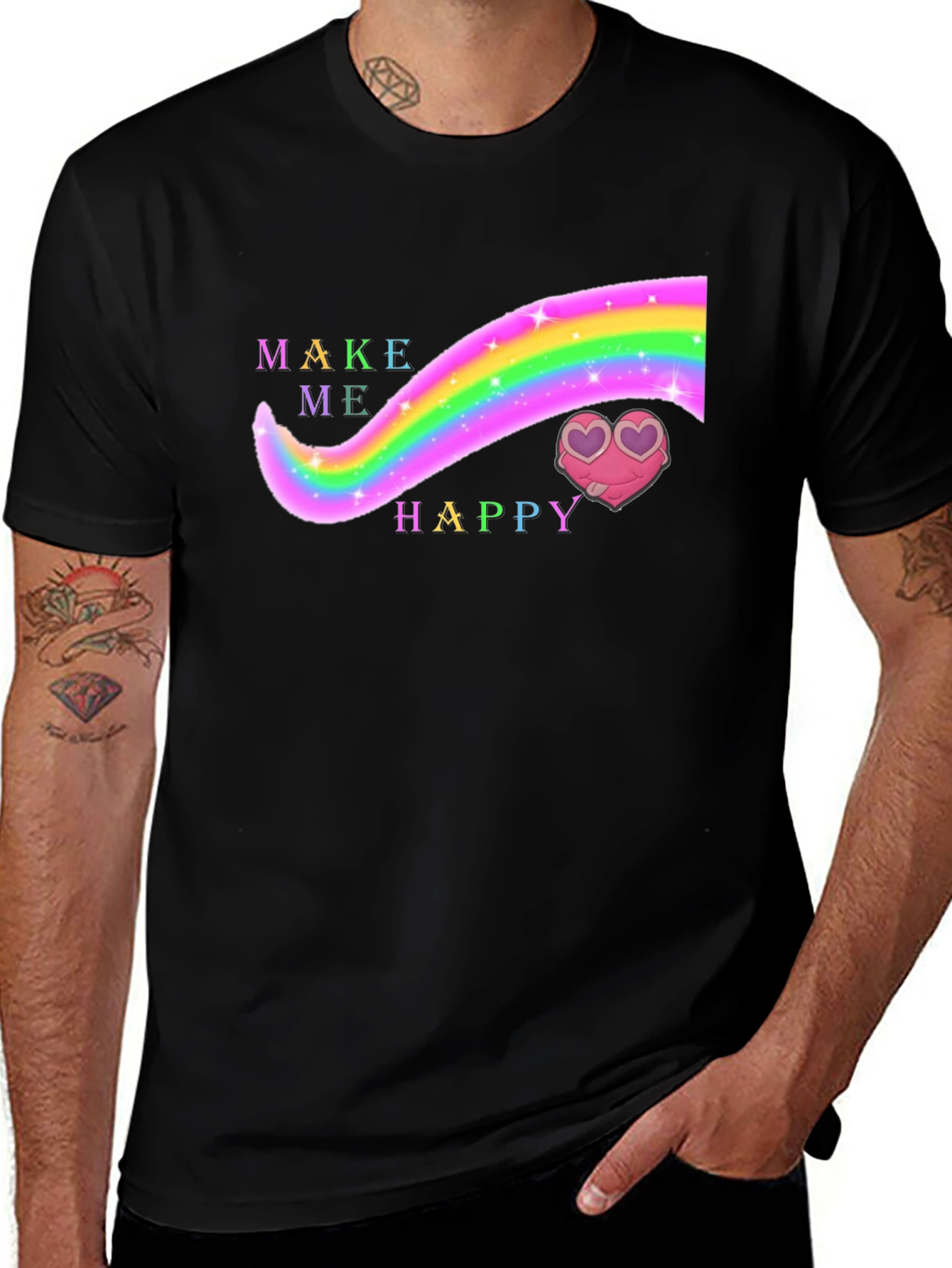 Variant 29 of Make Me Happy Rainbow Heart T-Shirt