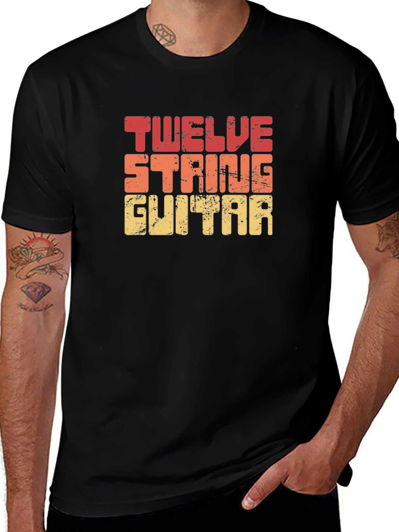 Variant 5 of Twelve String Guitar T-Shirt - Retro Design