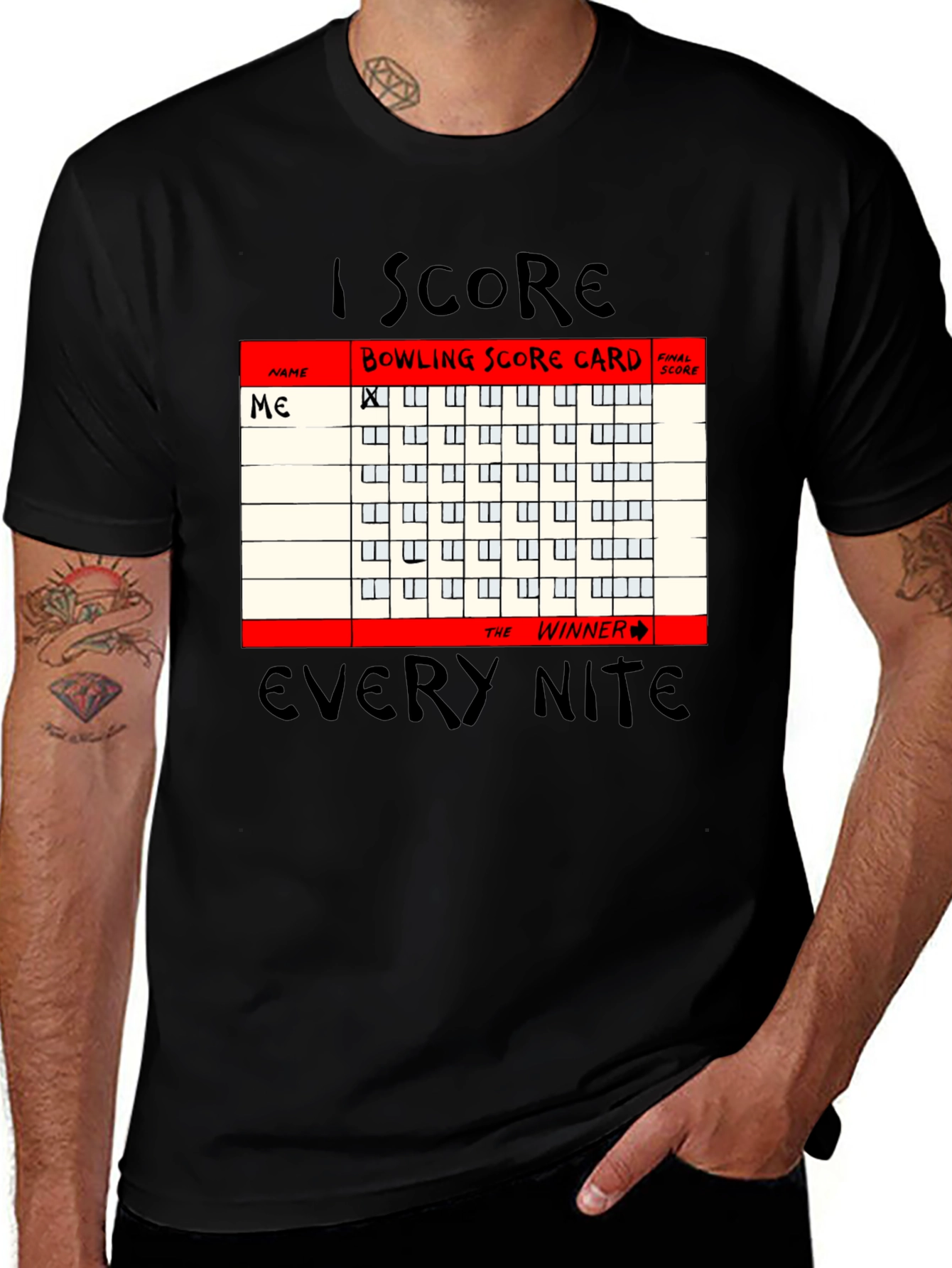 Variant 12 of I Score Every Nite Bowling T-Shirt