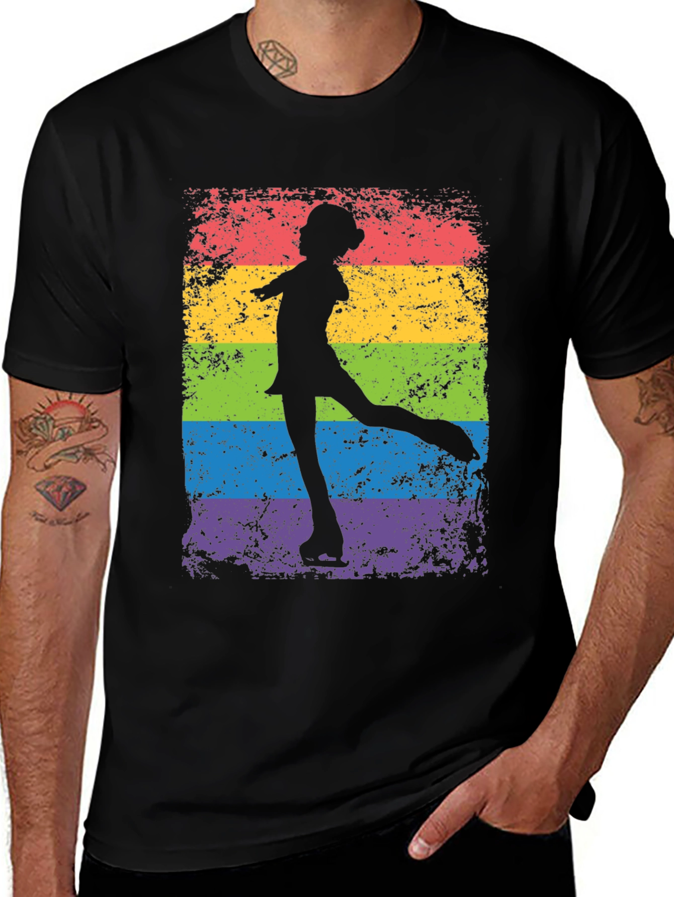 Variant 18 of Rainbow Ice Skater Graphic Tee