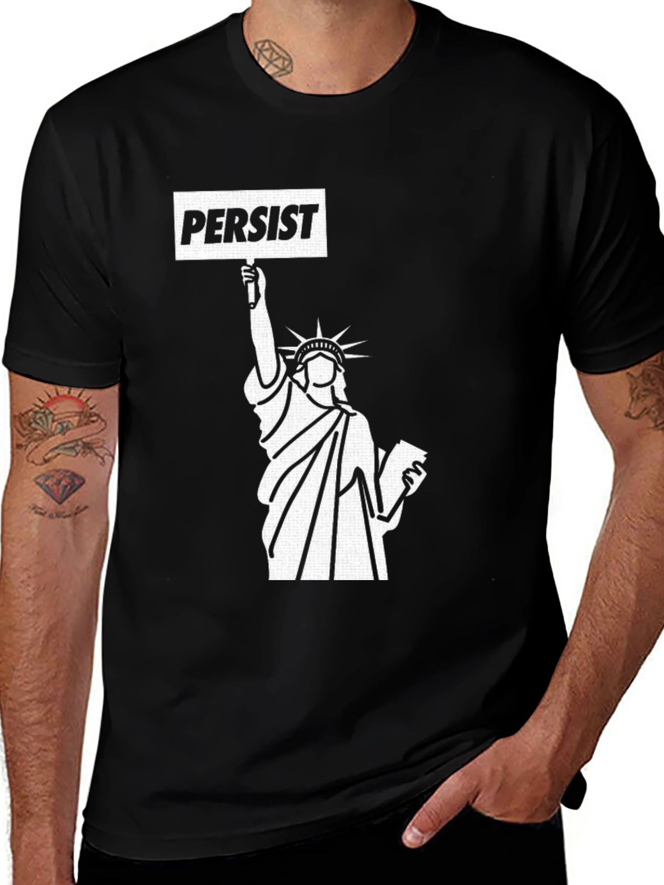 Variant 5 of Persist Statue of Liberty Graphic Tee