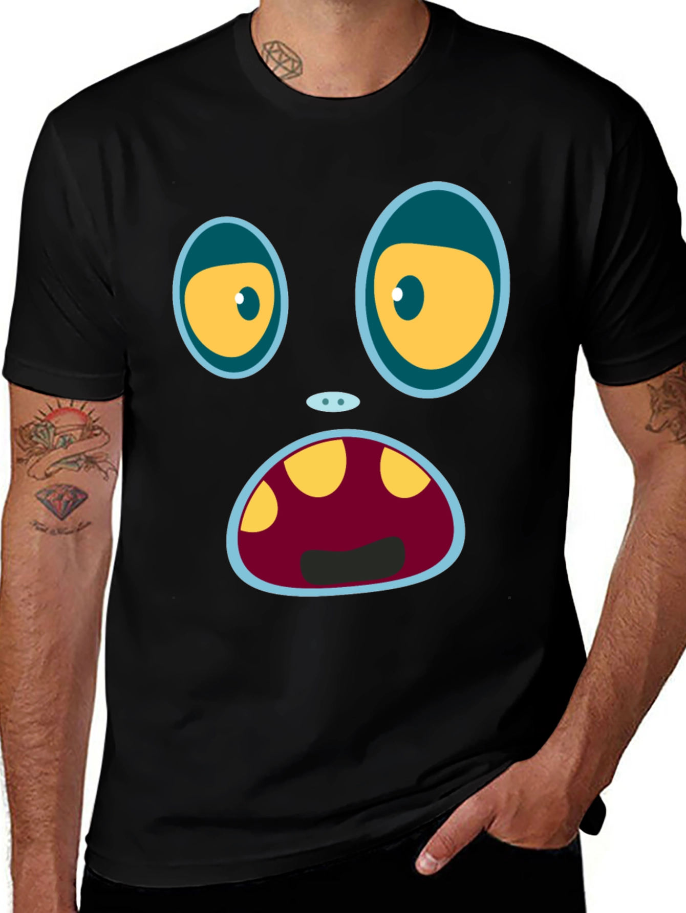 Variant 19 of Monster Face Graphic T-Shirt | Unique Fun Design