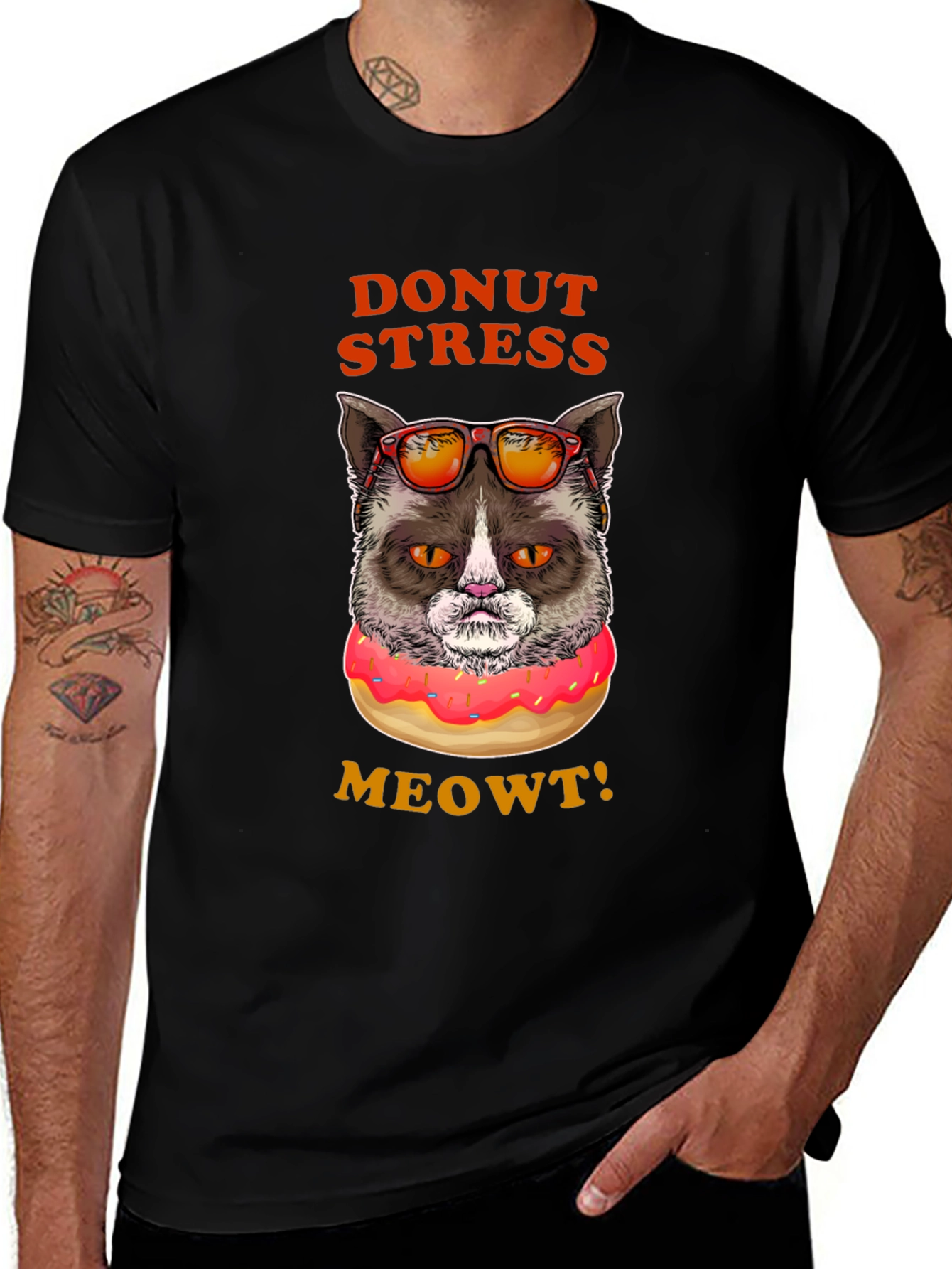 Variant 6 of Donut Stress Meowt! Funny Cat T-Shirt
