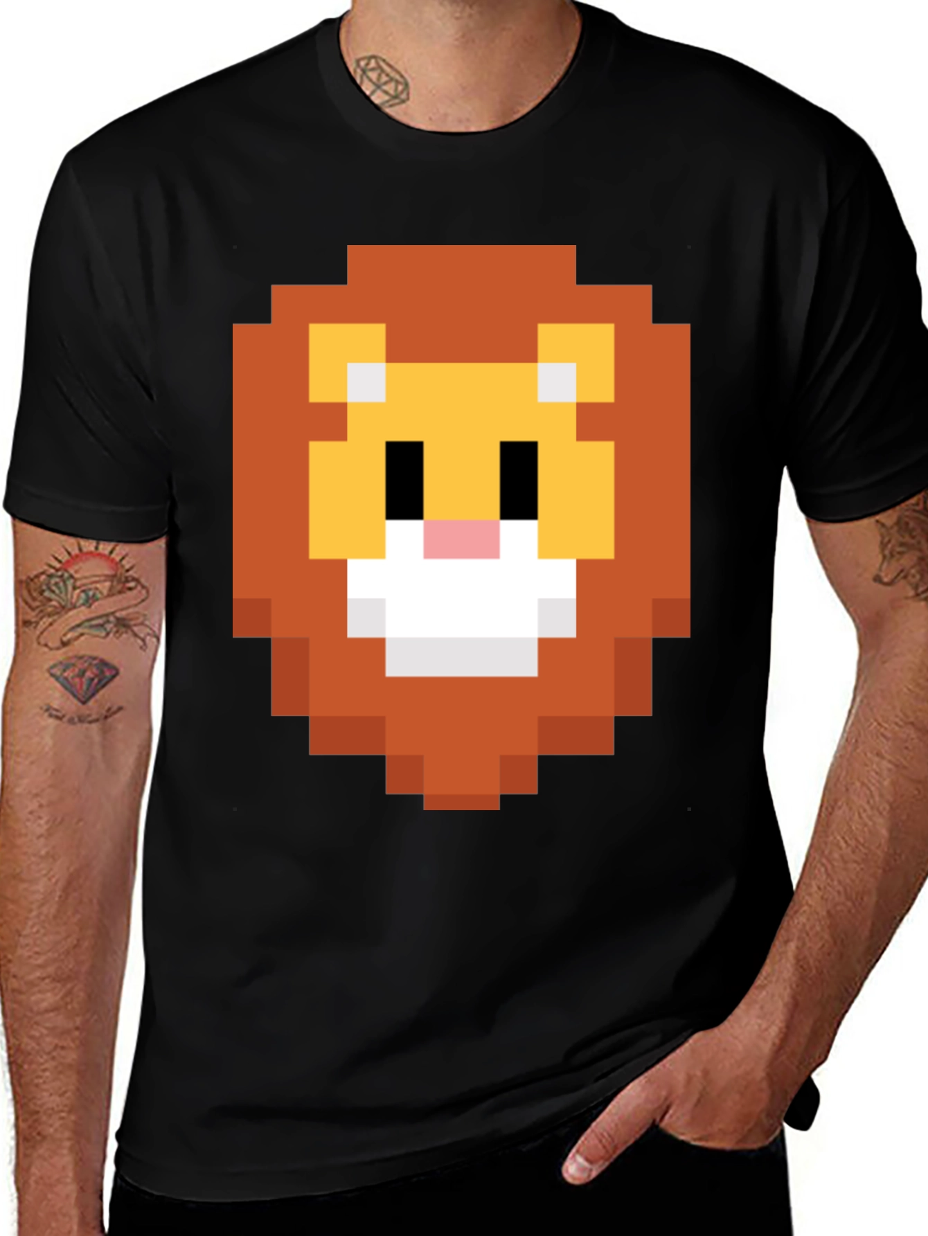 Variant 28 of Pixel Lion Graphic Tee - Retro Style