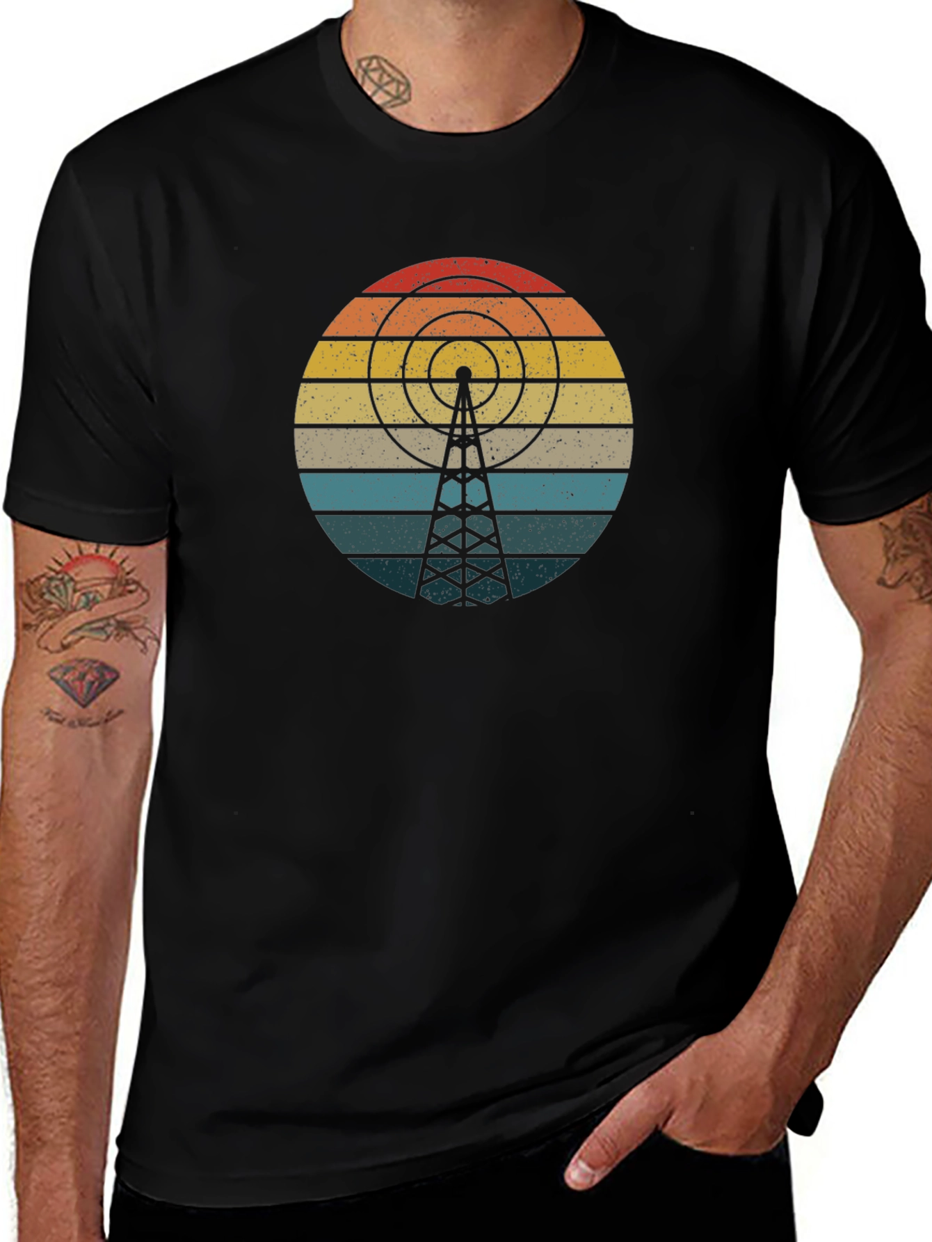 Variant 10 of Vintage Radio Tower Graphic Tee - Retro Style