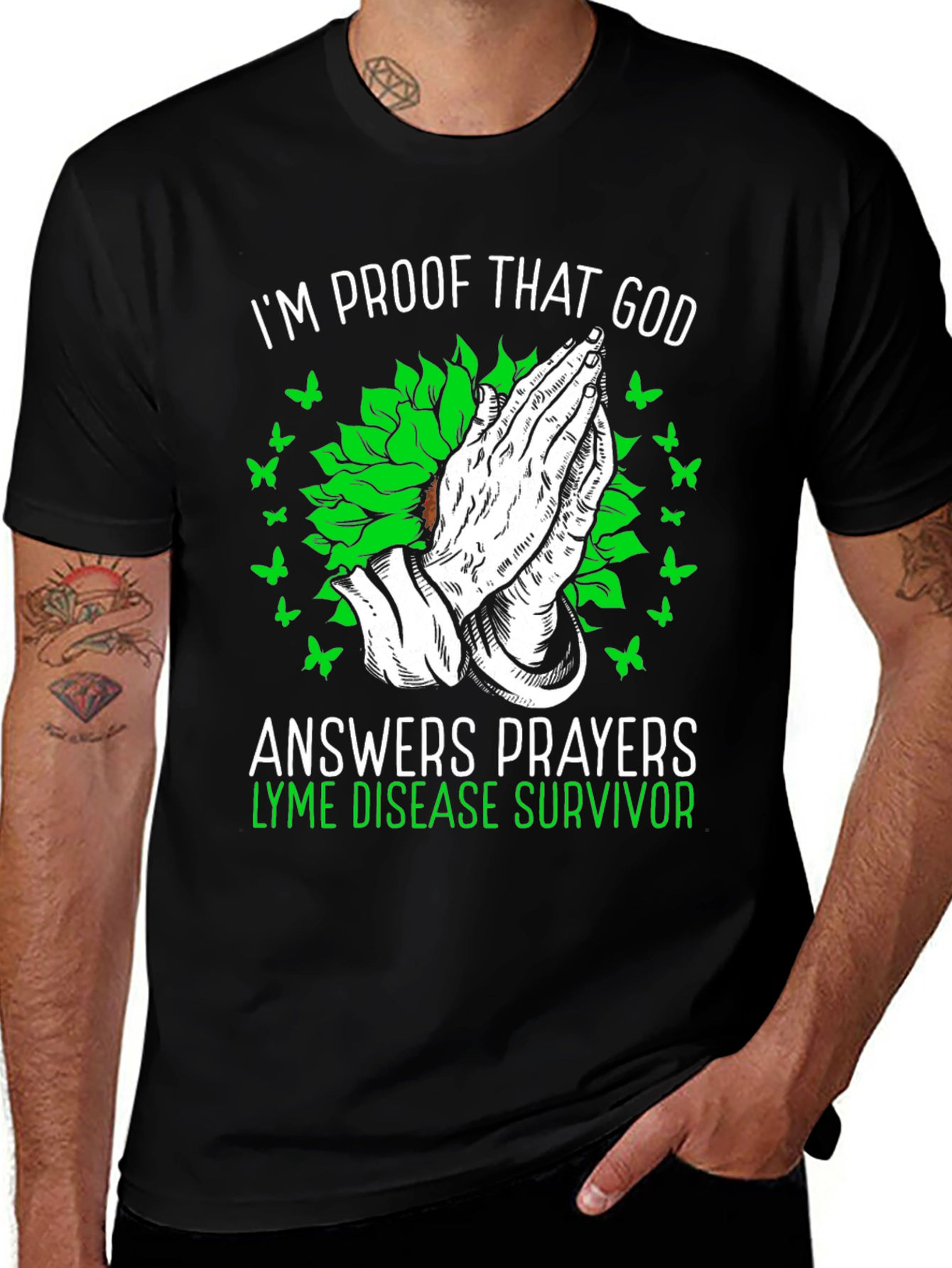Variant 24 of Faith-Inspired Lyme Disease Survivor T-Shirt