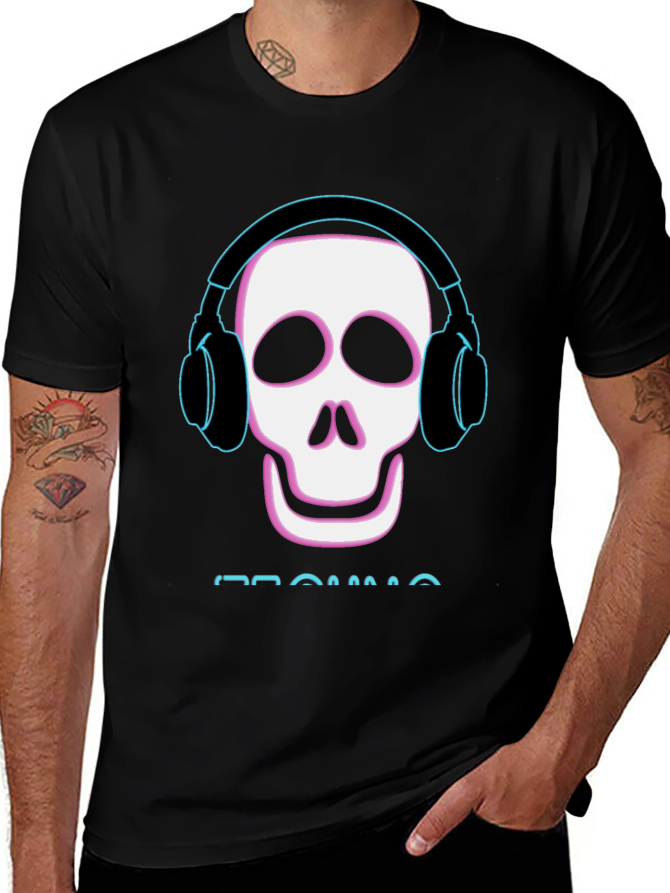 Variant 30 of Skull Headphones Graphic Tee - Cool & Edgy Style