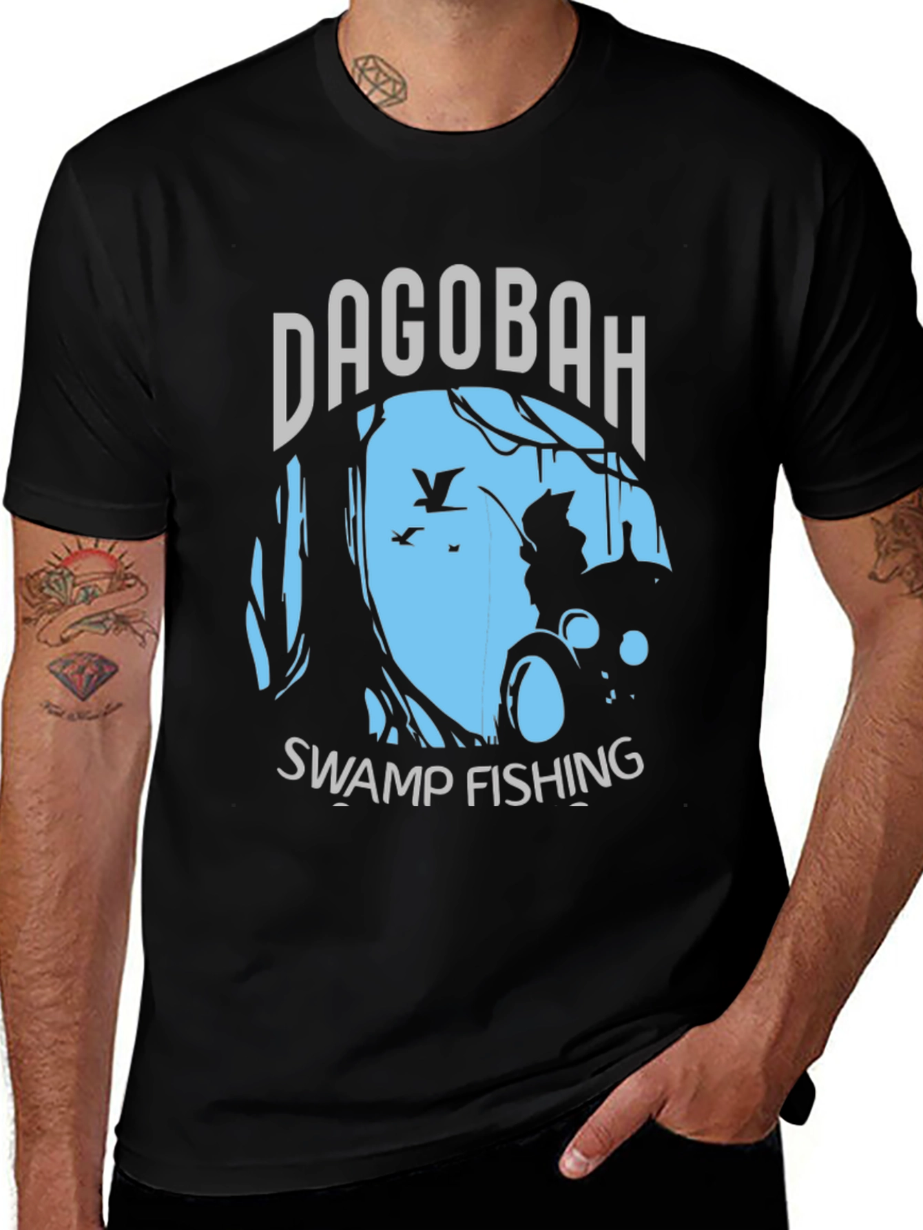 Black Dagobah Swamp Fishing Graphic Tee main image