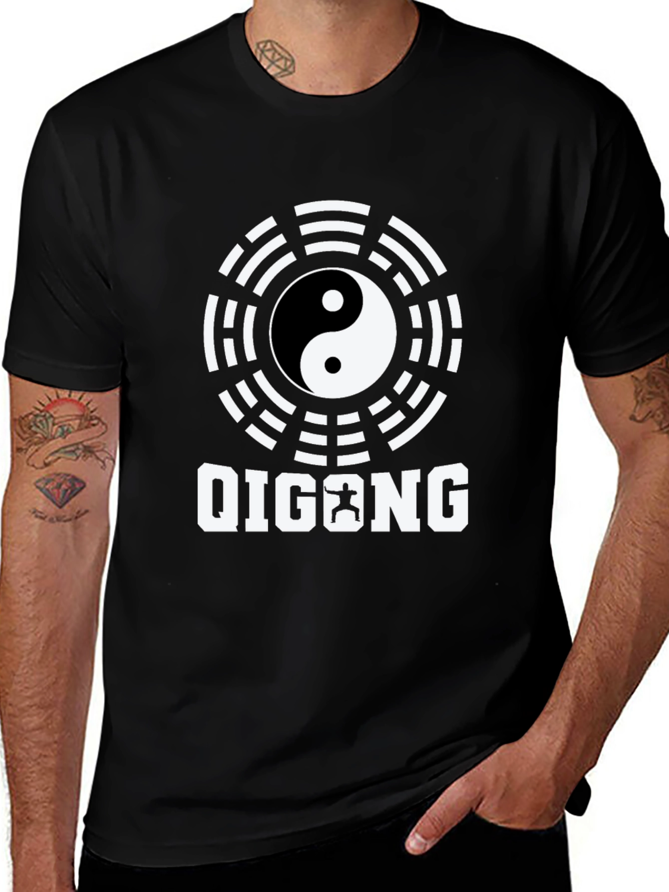 Qigong Yin Yang Graphic Black T-Shirt