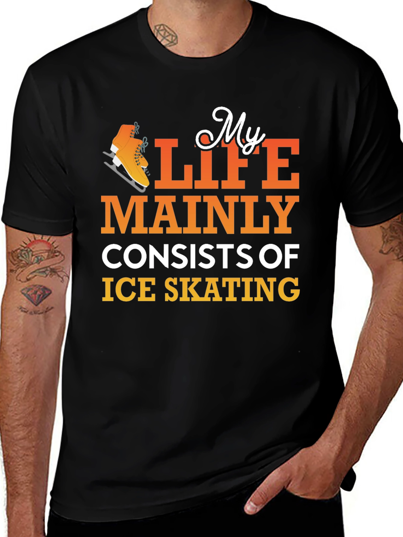 Variant 4 of Ice Skating T-Shirt: "My Life Mainly Consists Of"