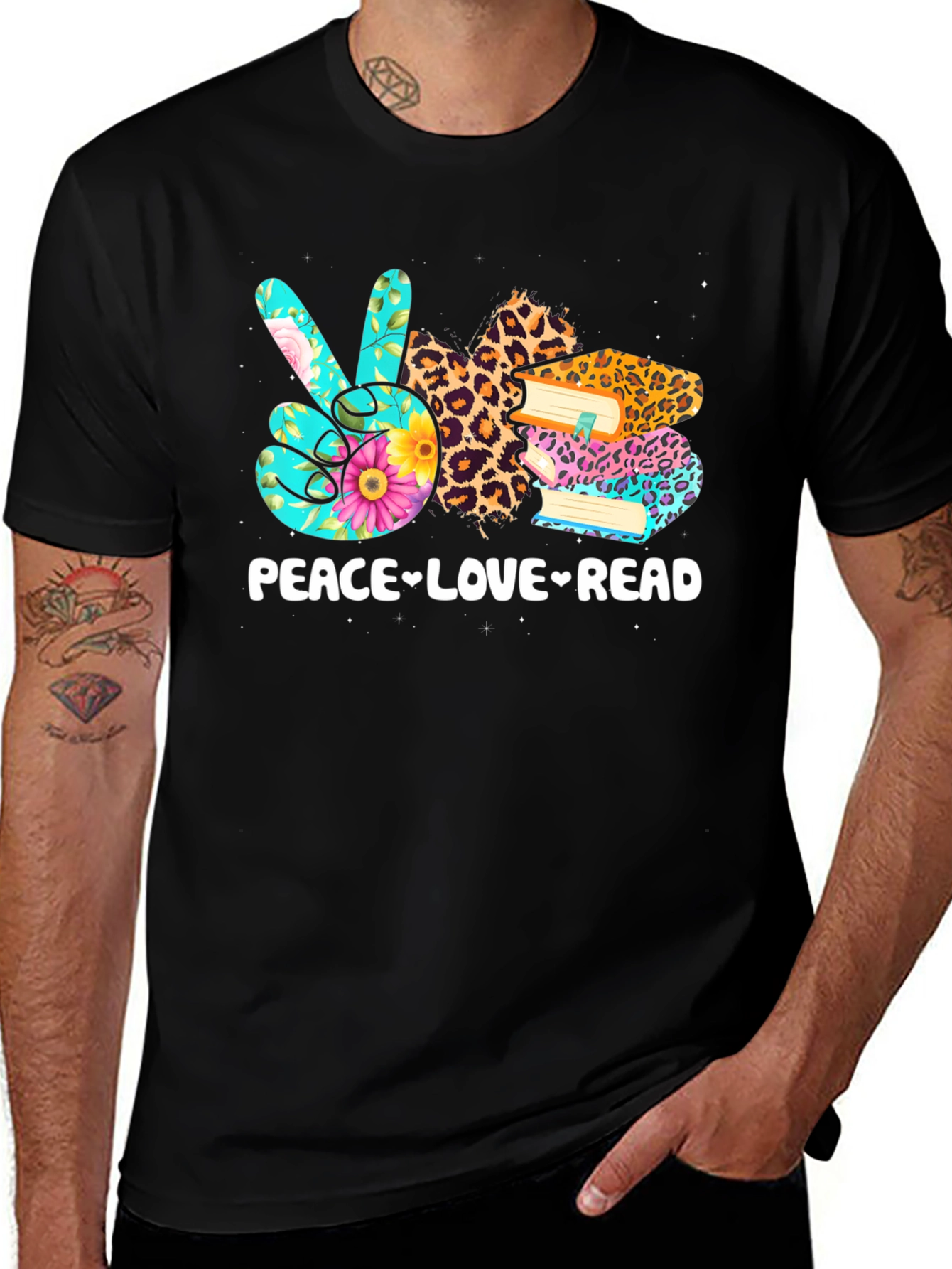 Variant 8 of Peace Love Read T-Shirt | Book Lover Tee