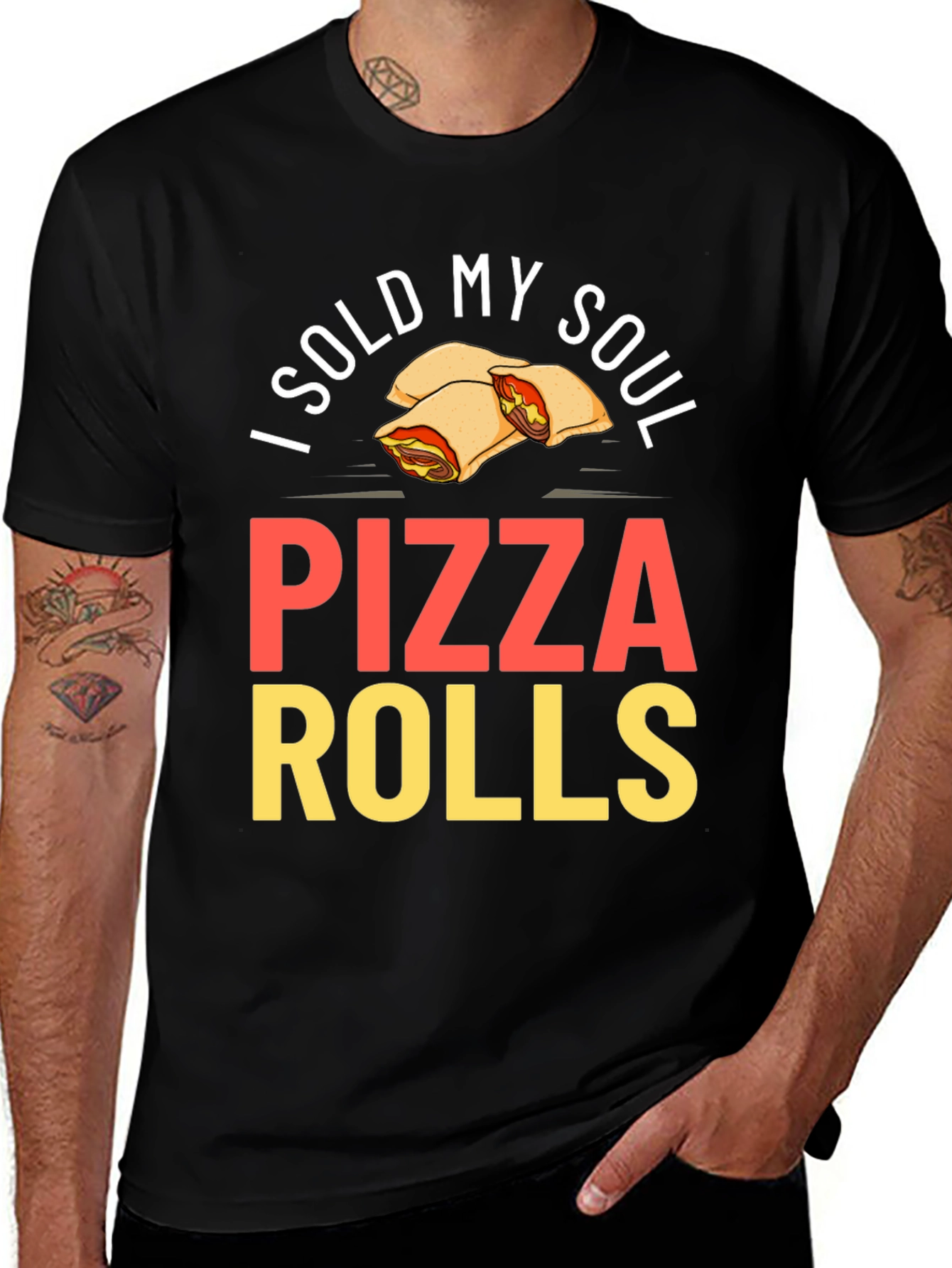 Variant 23 of Pizza Rolls Graphic T-Shirt - Funny Foodie Tee