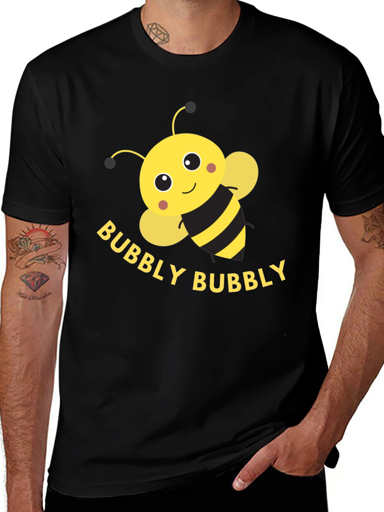 Variant 4 of Bubbly Bee Graphic Tee - Black Unisex T-Shirt