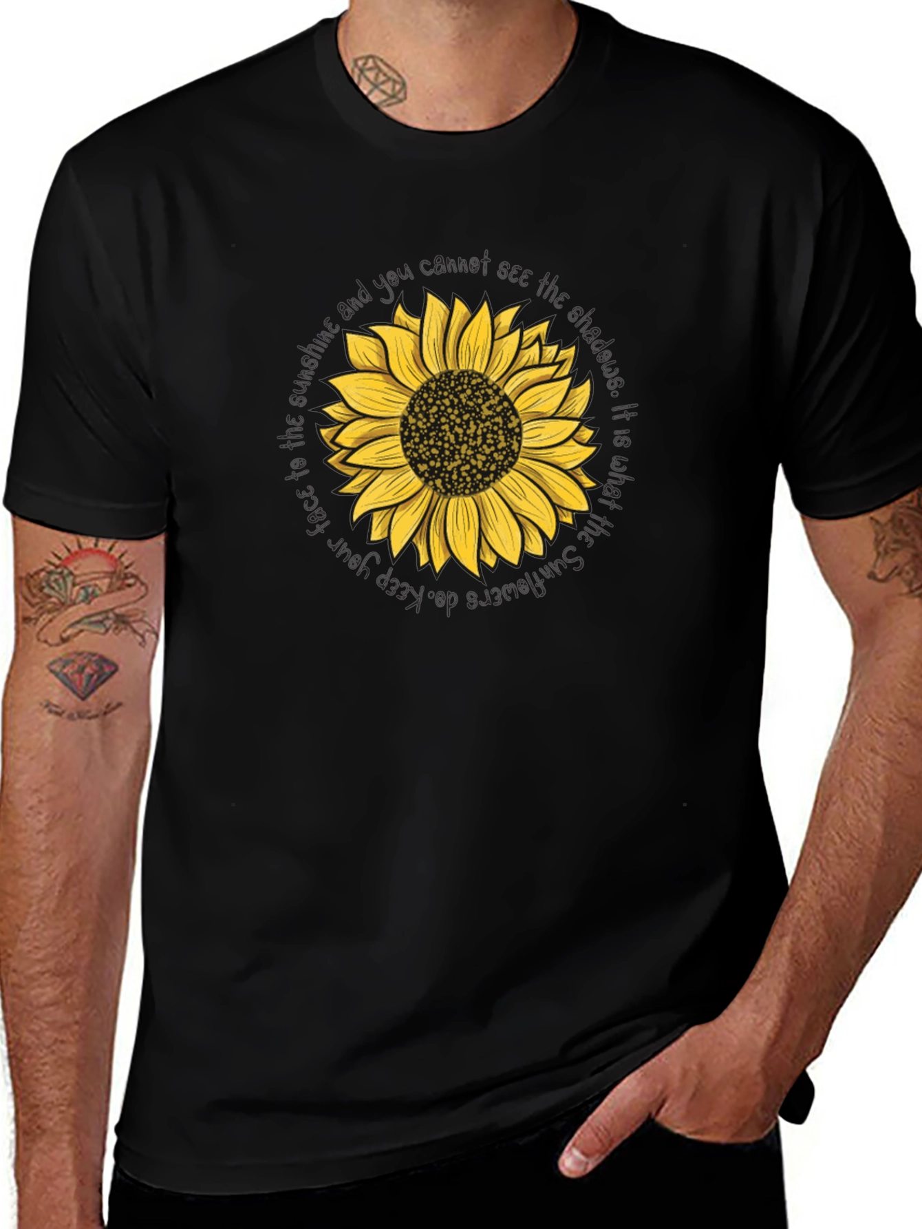 Variant 15 of Sunflower Graphic Tee - Black Unisex T-Shirt