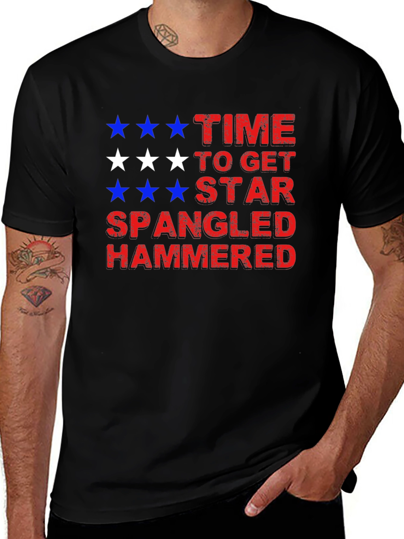 Variant 3 of Star Spangled Hammered Tee