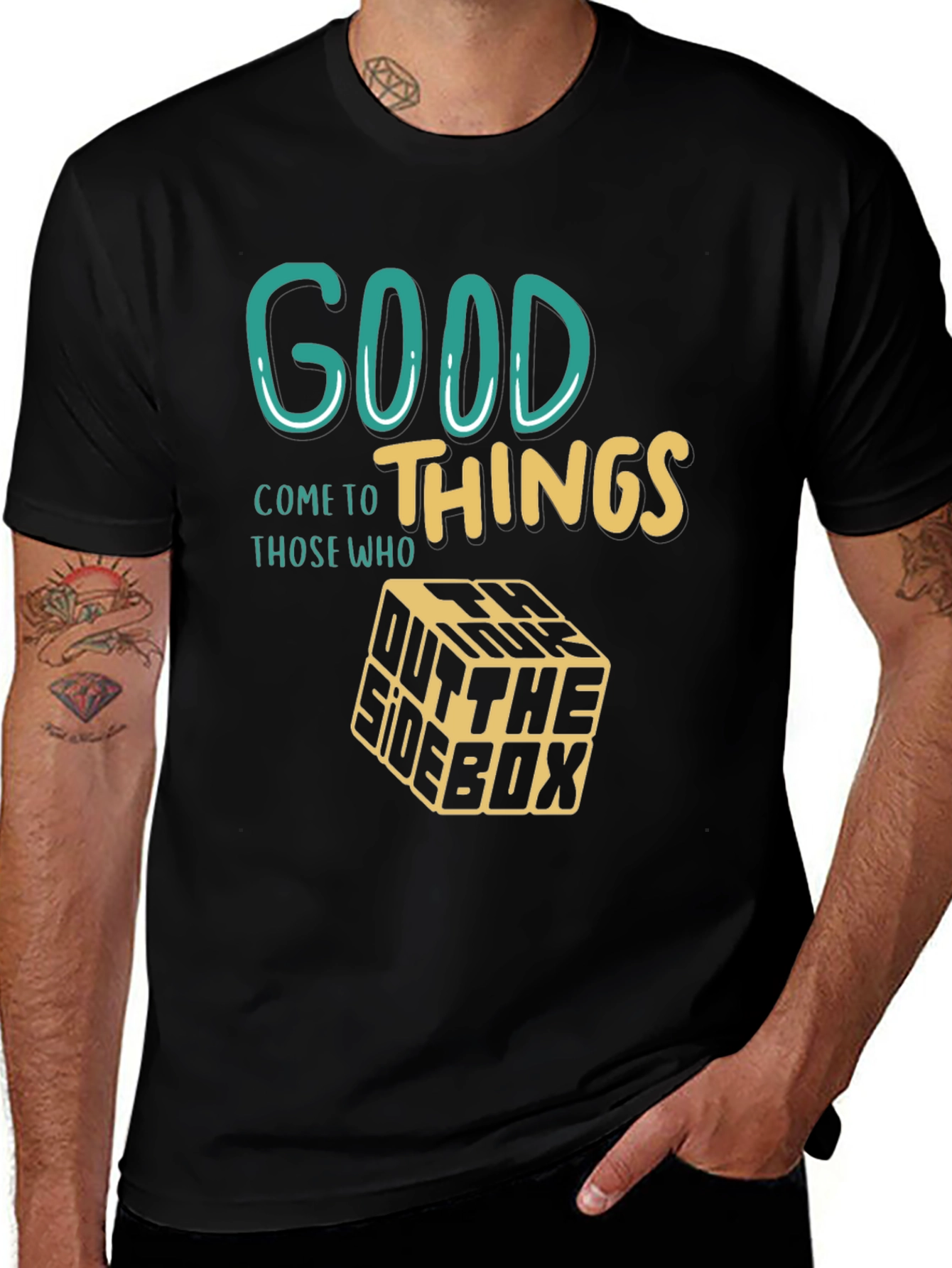 Variant 28 of Good Things T-Shirt - Think Outside the Box Graphic Tee
