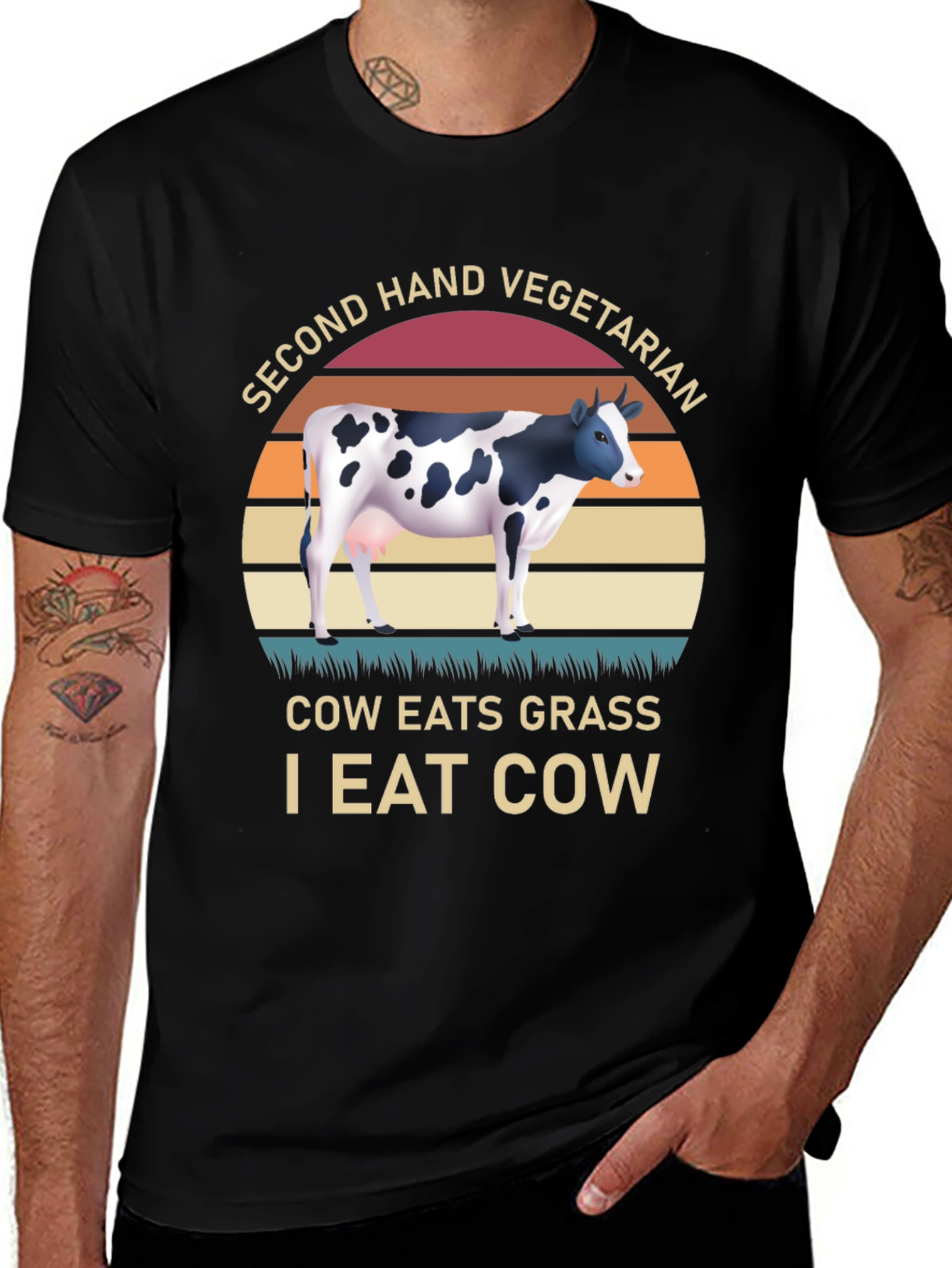 Variant 16 of Second Hand Vegetarian: I Eat Cow T-Shirt