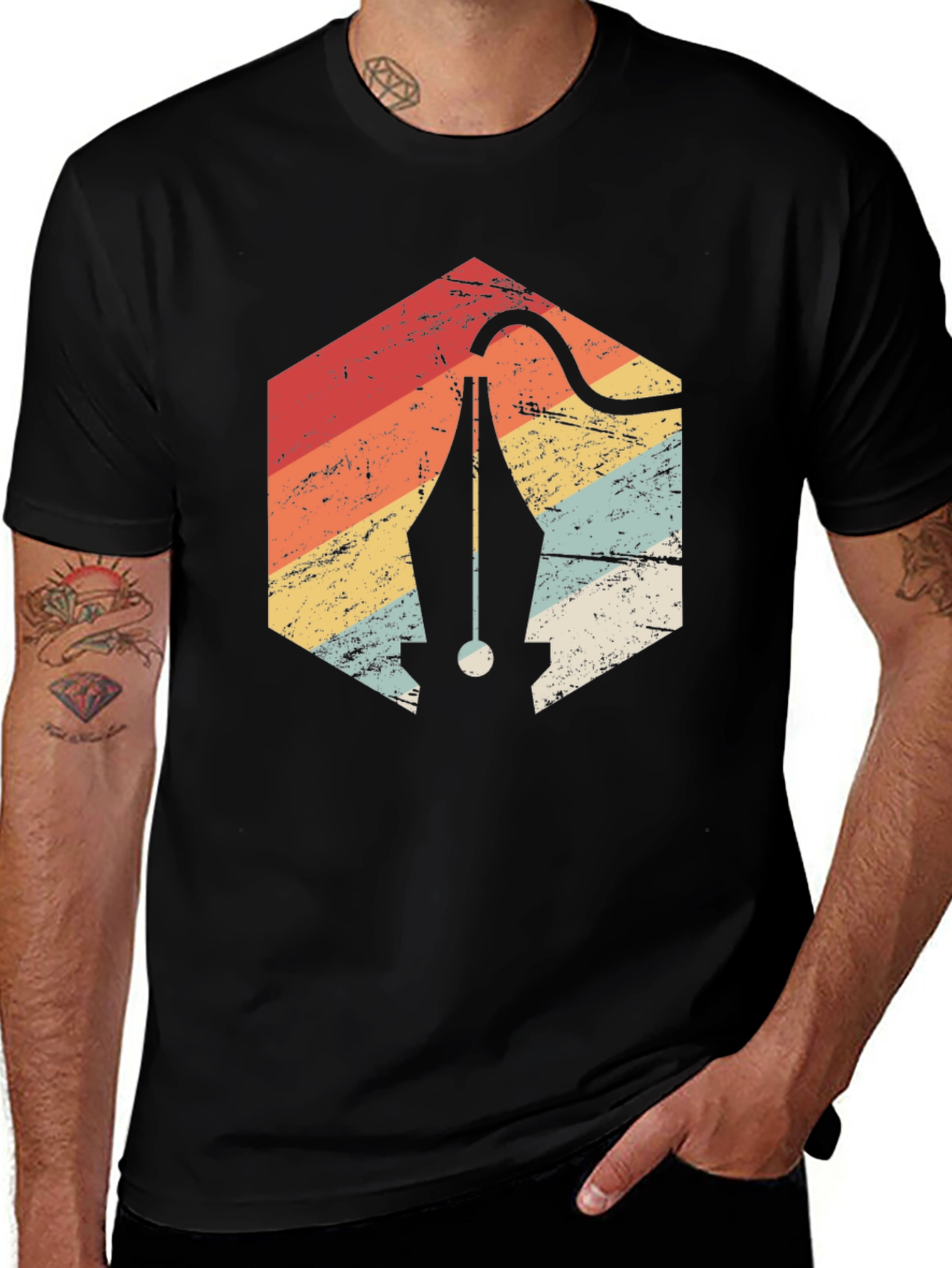 Variant 5 of Retro Graphic Designer Pen T-Shirt