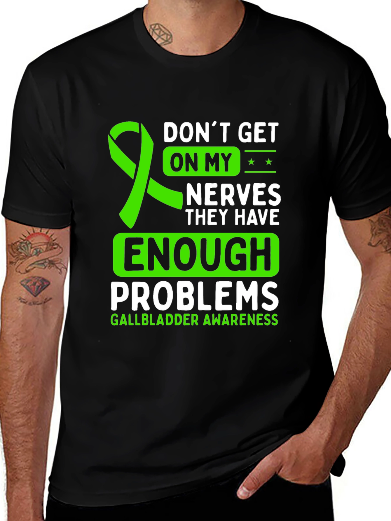 Gallbladder Awareness T-Shirt - Don't Get On My Nerves Tee
