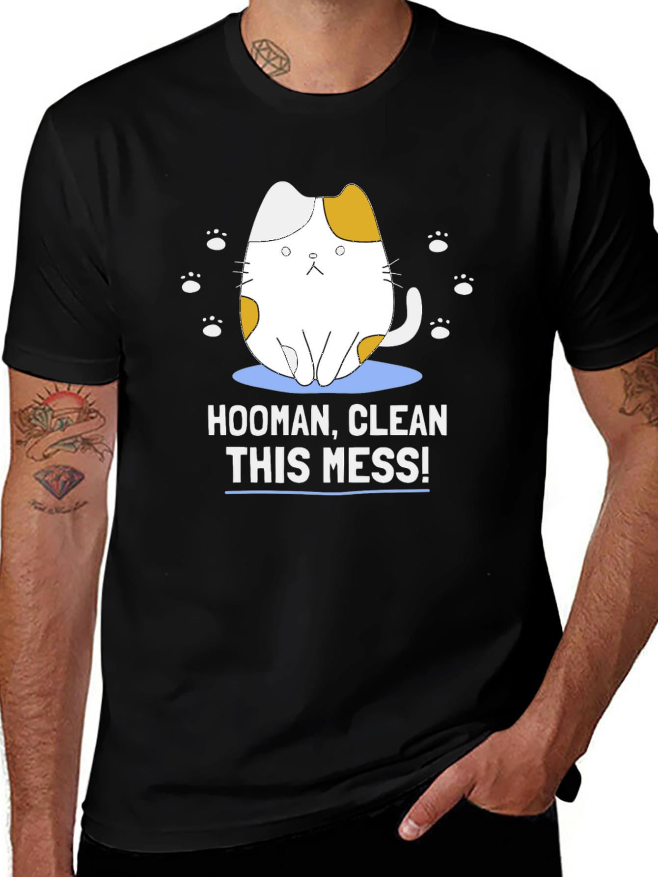 Variant 11 of Funny Hooman Clean This Mess Cat T-Shirt