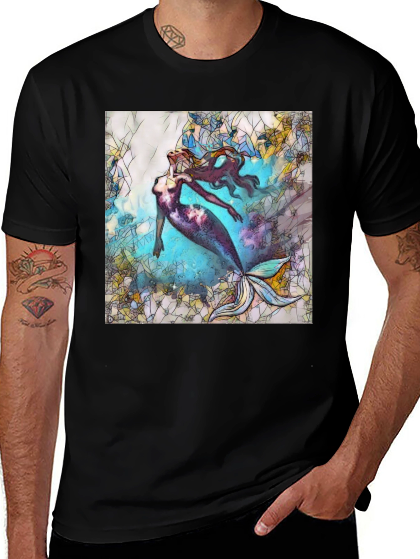 Variant 26 of Mermaid Graphic Tee - Fantasy Art T-Shirt