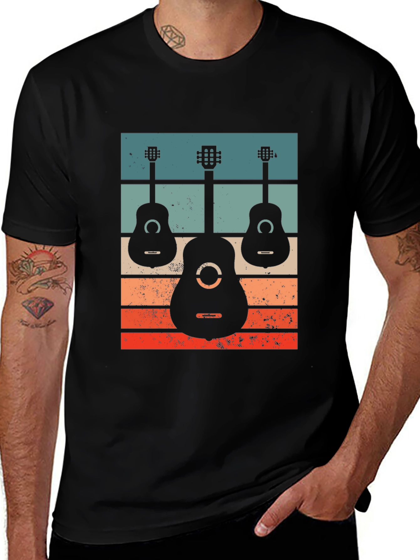 Variant 7 of Retro Guitar T-Shirt, Music Lover Tee