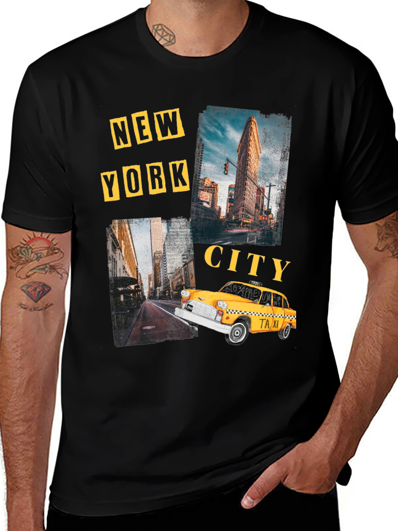 New York City Graphic Print Black T-Shirt