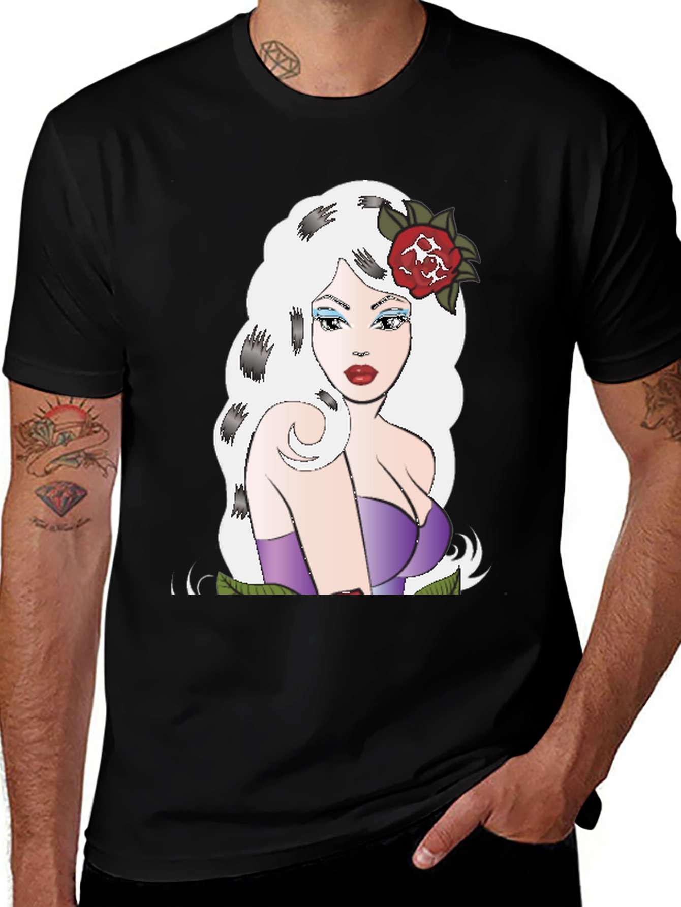 Retro Cartoon Girl Graphic T-Shirt