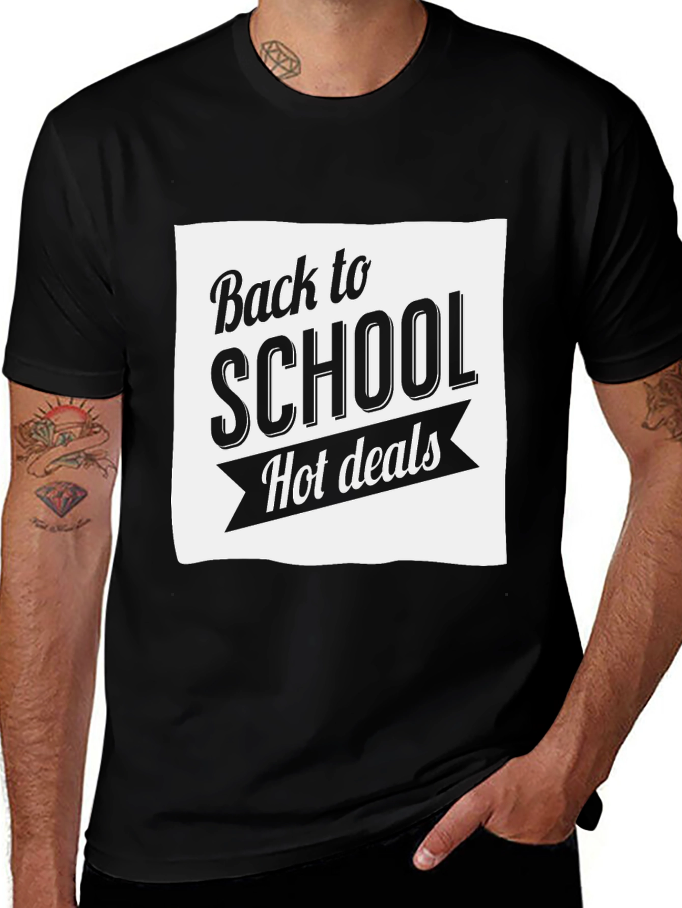 Variant 3 of Back to School Hot Deals Graphic Tee - Black