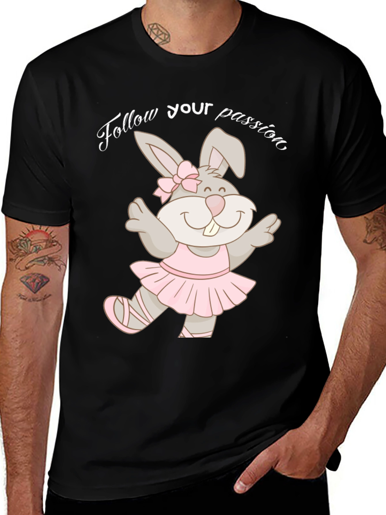 Variant 17 of Dancing Bunny T-Shirt - Follow Your Passion!