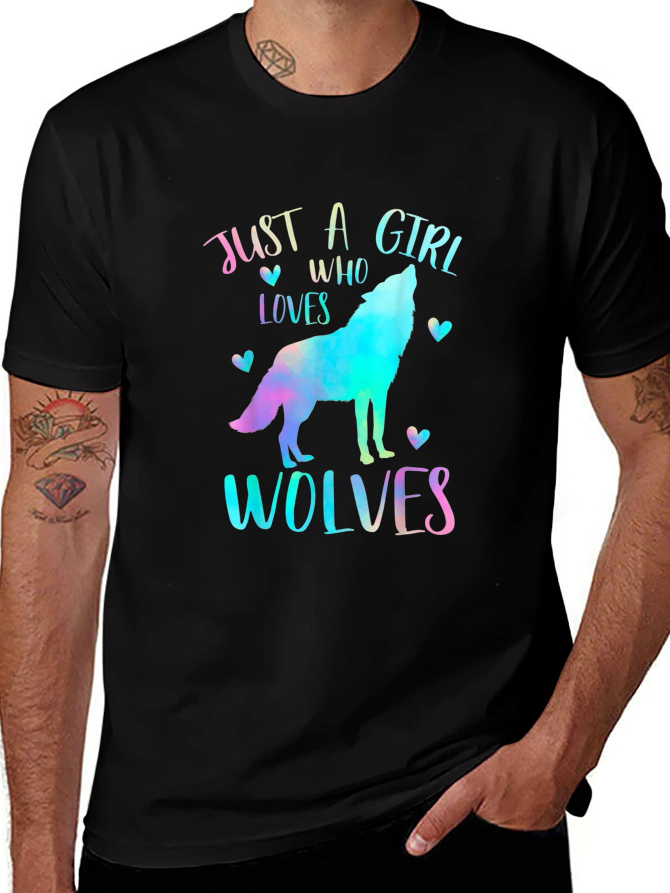 Variant 22 of Just a Girl Who Loves Wolves Graphic Tee